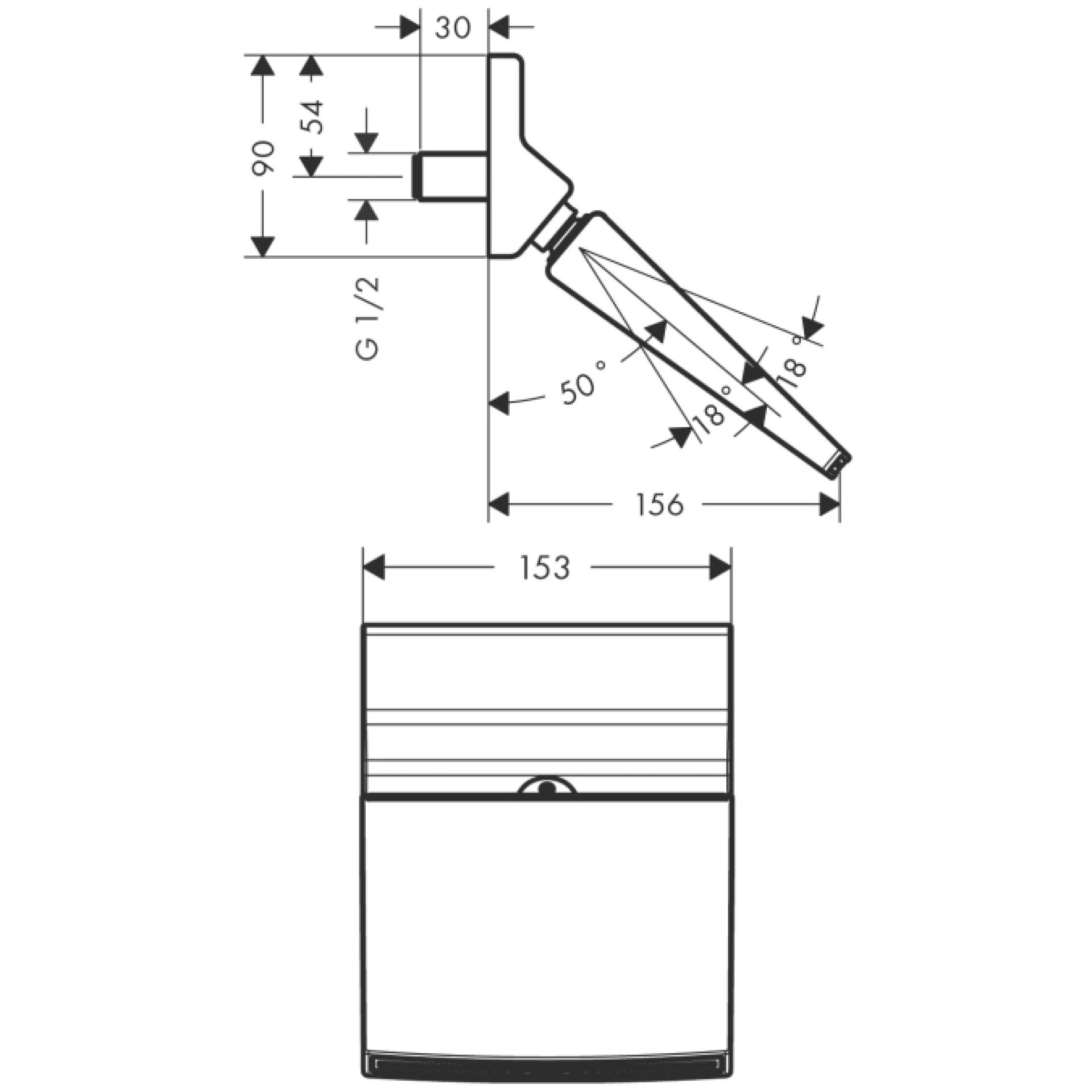 Фото - Тропический душ Hansgrohe Raindance 150 1jet 26443000 Rainfall Stream - Hansgrohe