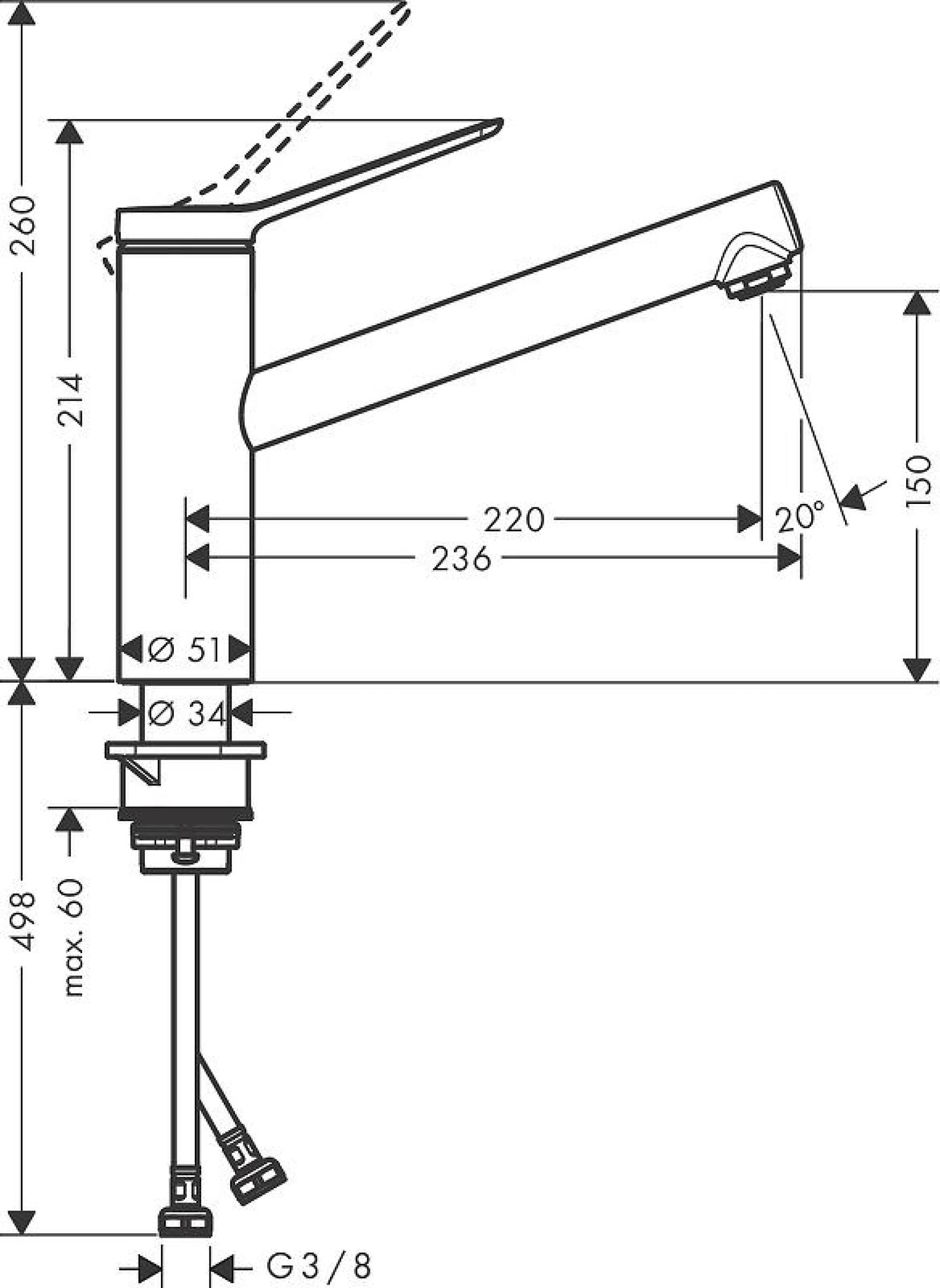 Фото - Смеситель для кухни Hansgrohe Zesis M33 150 1jet 74802800, сталь - Hansgrohe