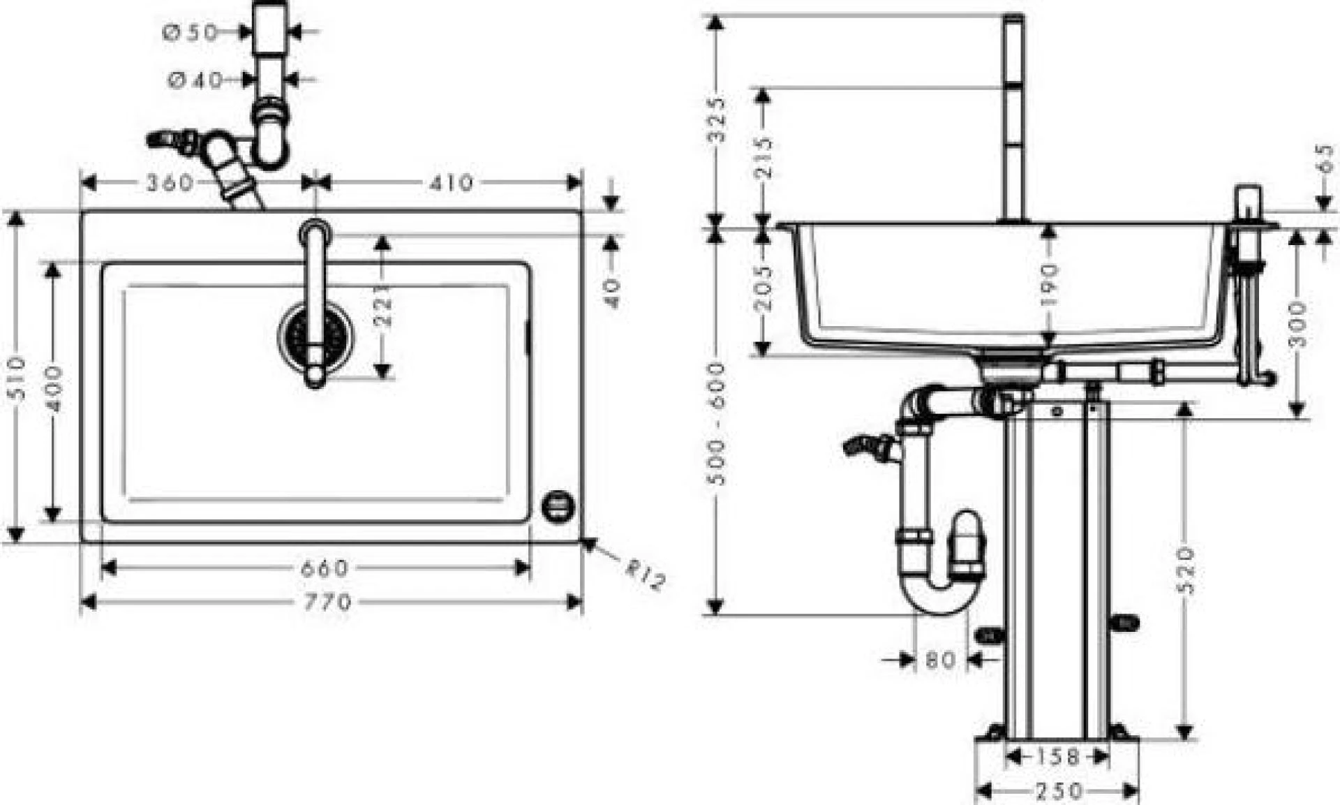 Фото - Кухонная мойка с встроенным смесителем Hansgrohe C51-F660-07 43218000 - Hansgrohe