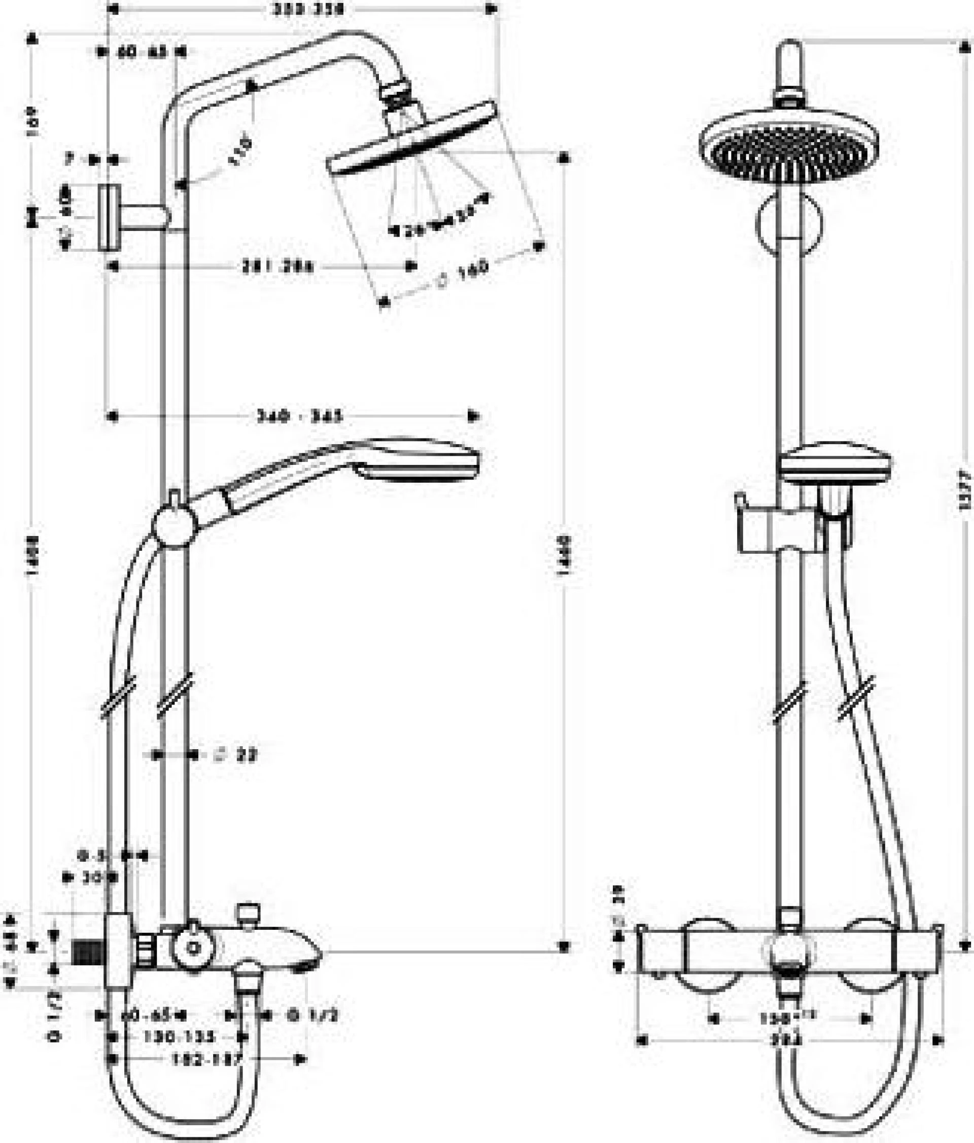 Фото - Душевая система Hansgrohe Croma 100 Showerpipe 27144000 - Hansgrohe