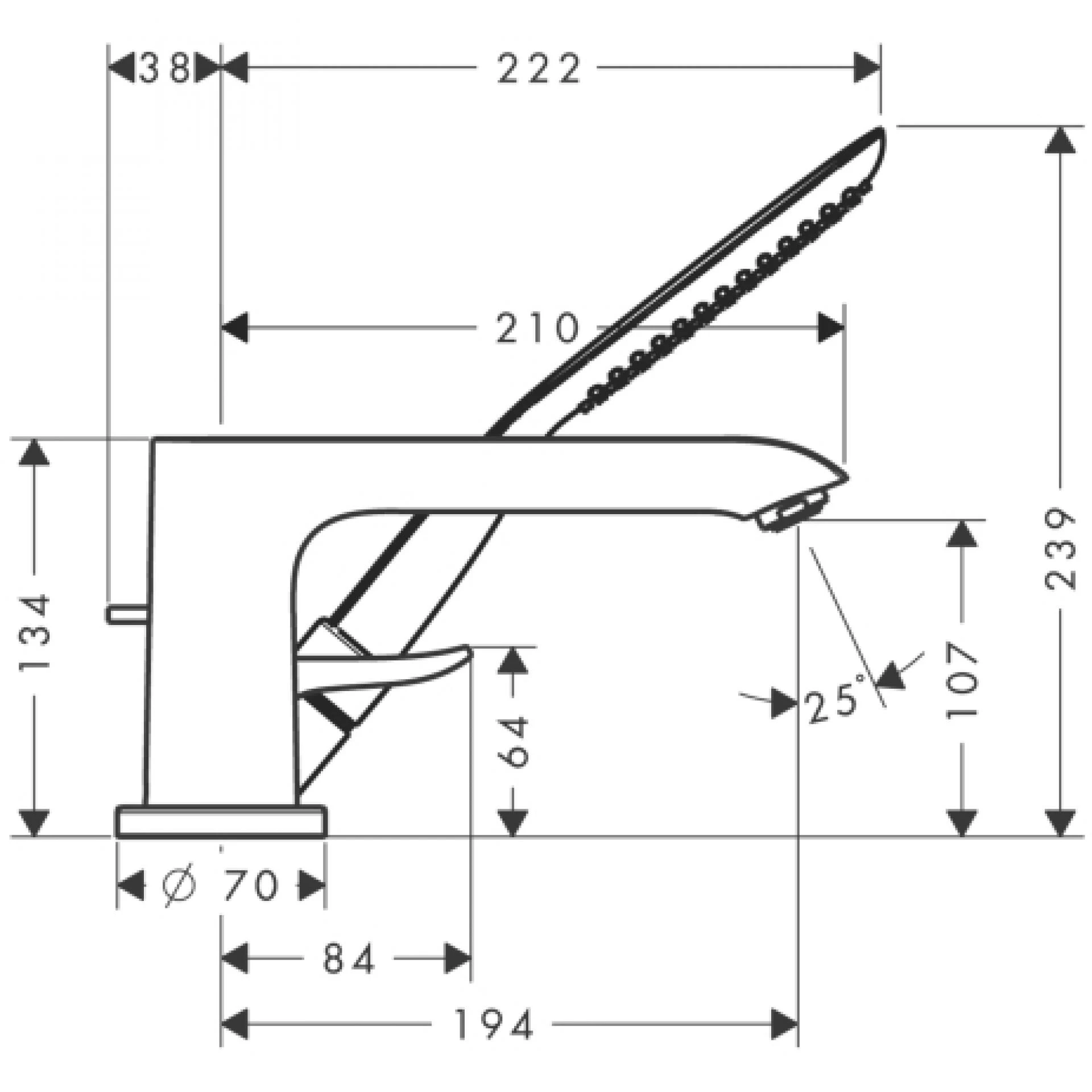 Фото - Смеситель Hansgrohe Metris 31190000 на борт ванны - Hansgrohe