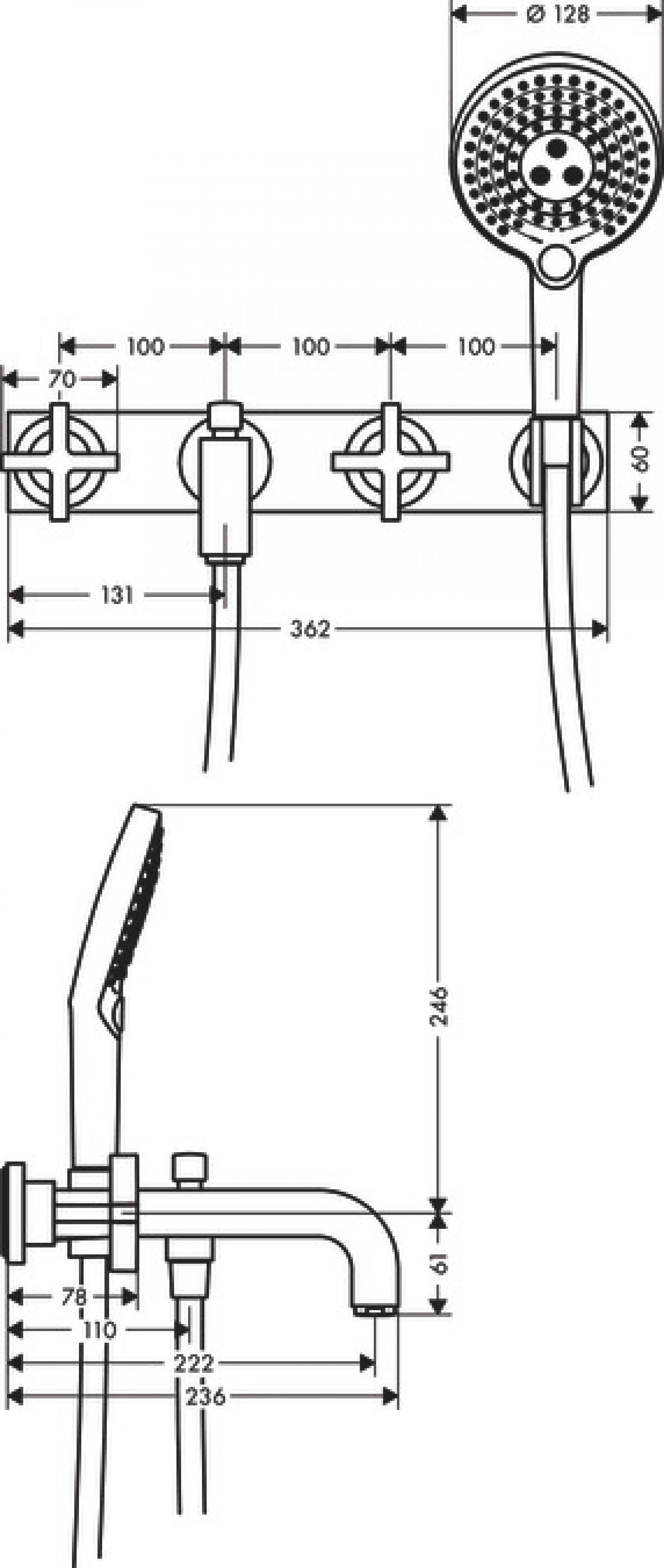 Фото - Смеситель для ванны Axor Citterio 39441300, красное золото - Hansgrohe