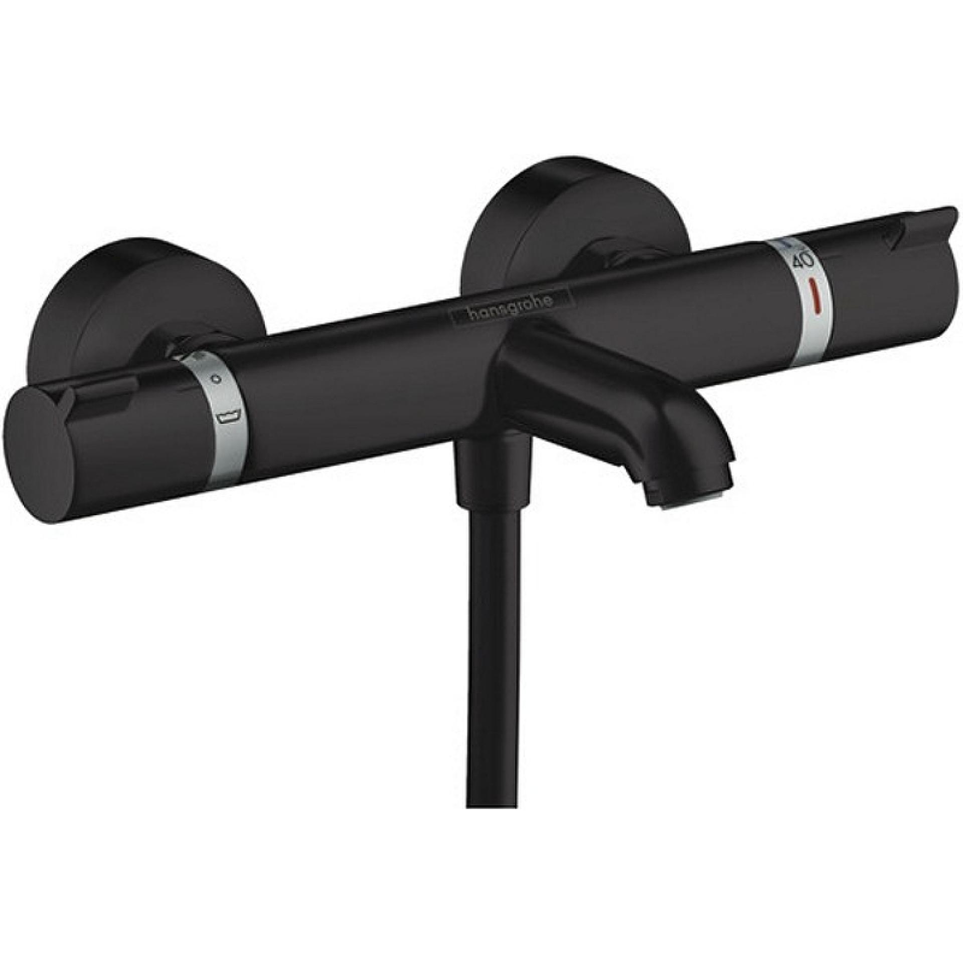 Термостатический смеситель для ванны c душем Hansgrohe Ecostat Comfort 13114670, черный матовый