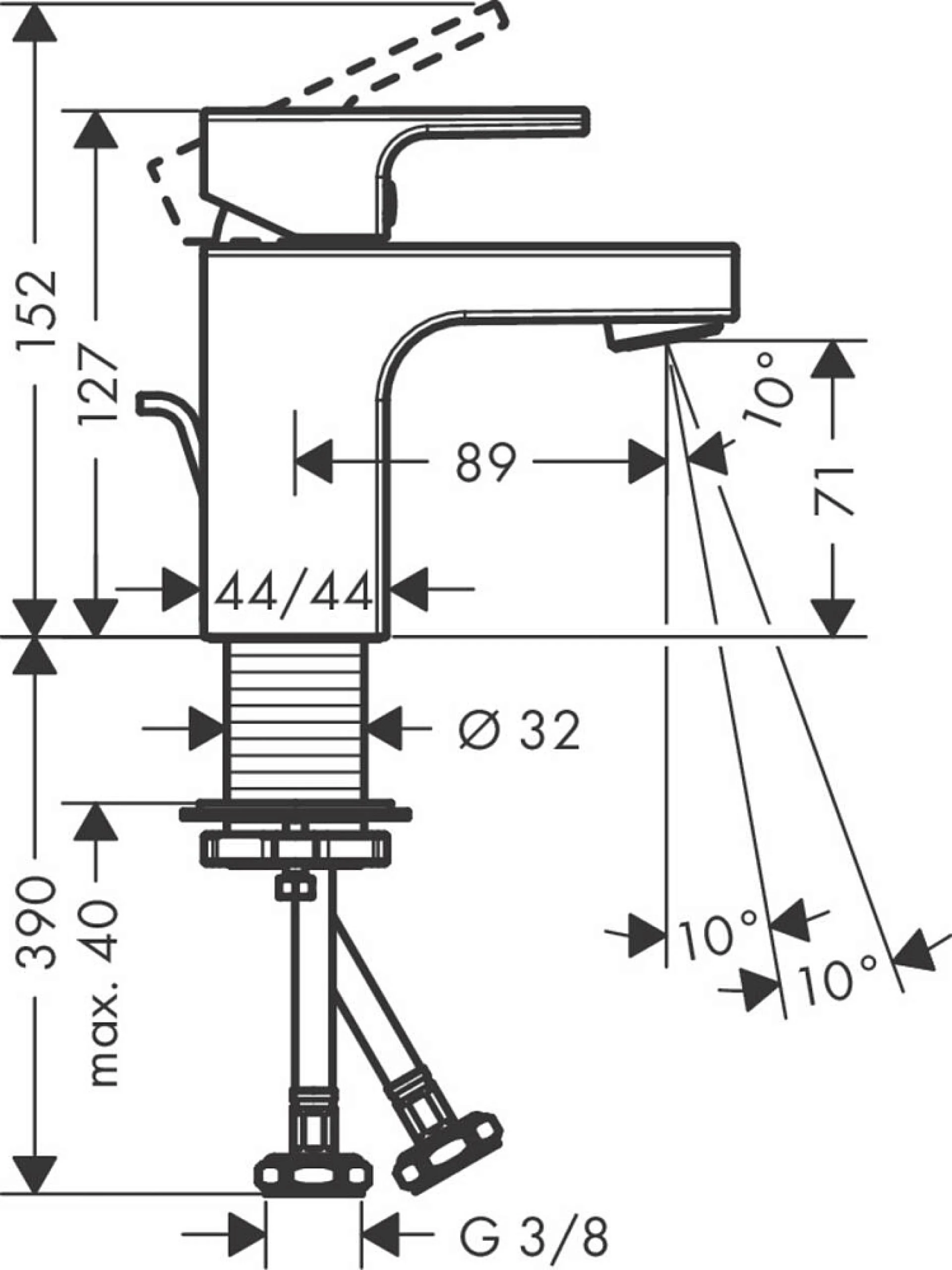 Фото - Смеситель для раковины Hansgrohe Vernis Shape 71560000, хром - Hansgrohe