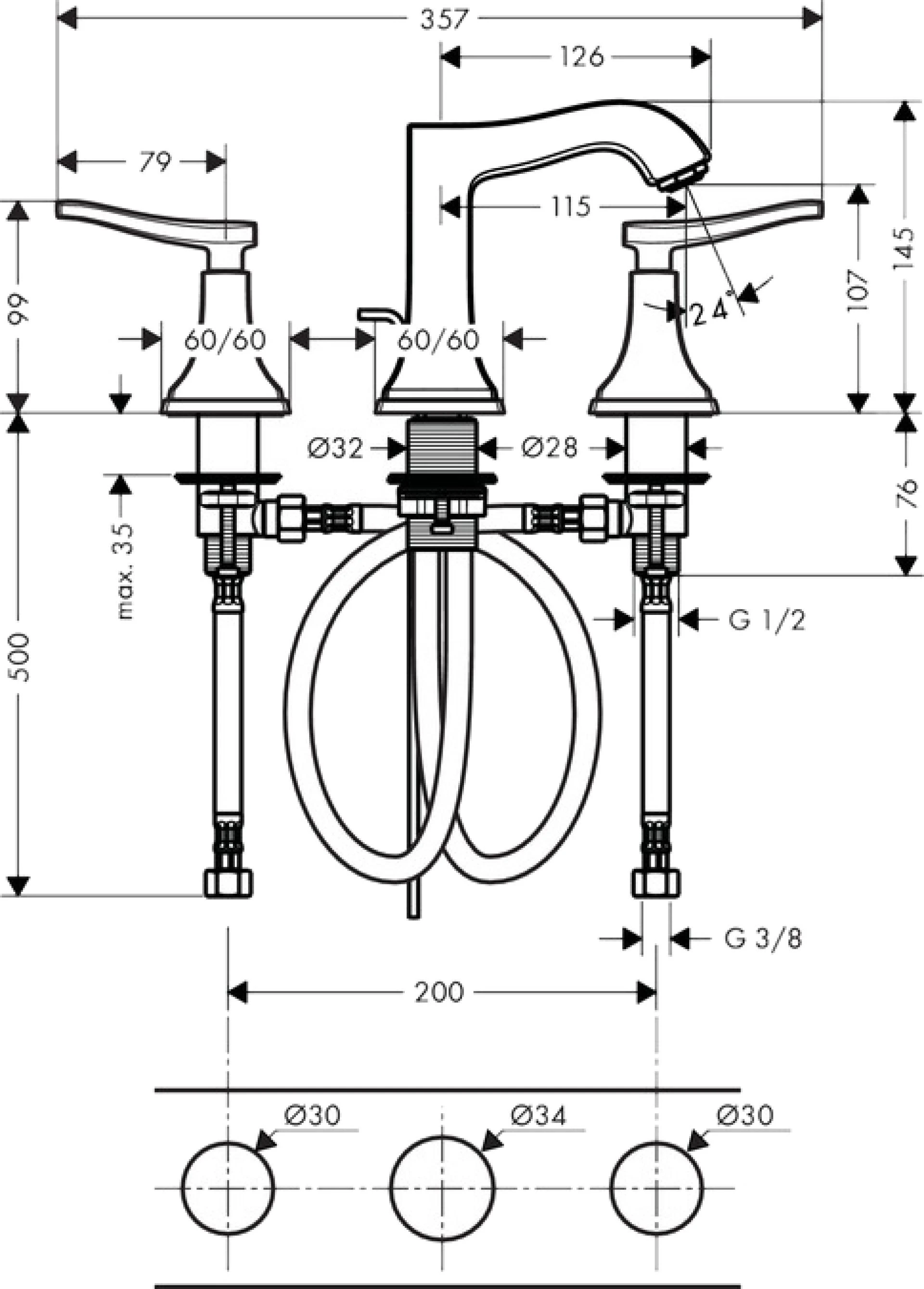 Фото - Смеситель Hansgrohe Metropol Classic 31330000 для раковины - Hansgrohe