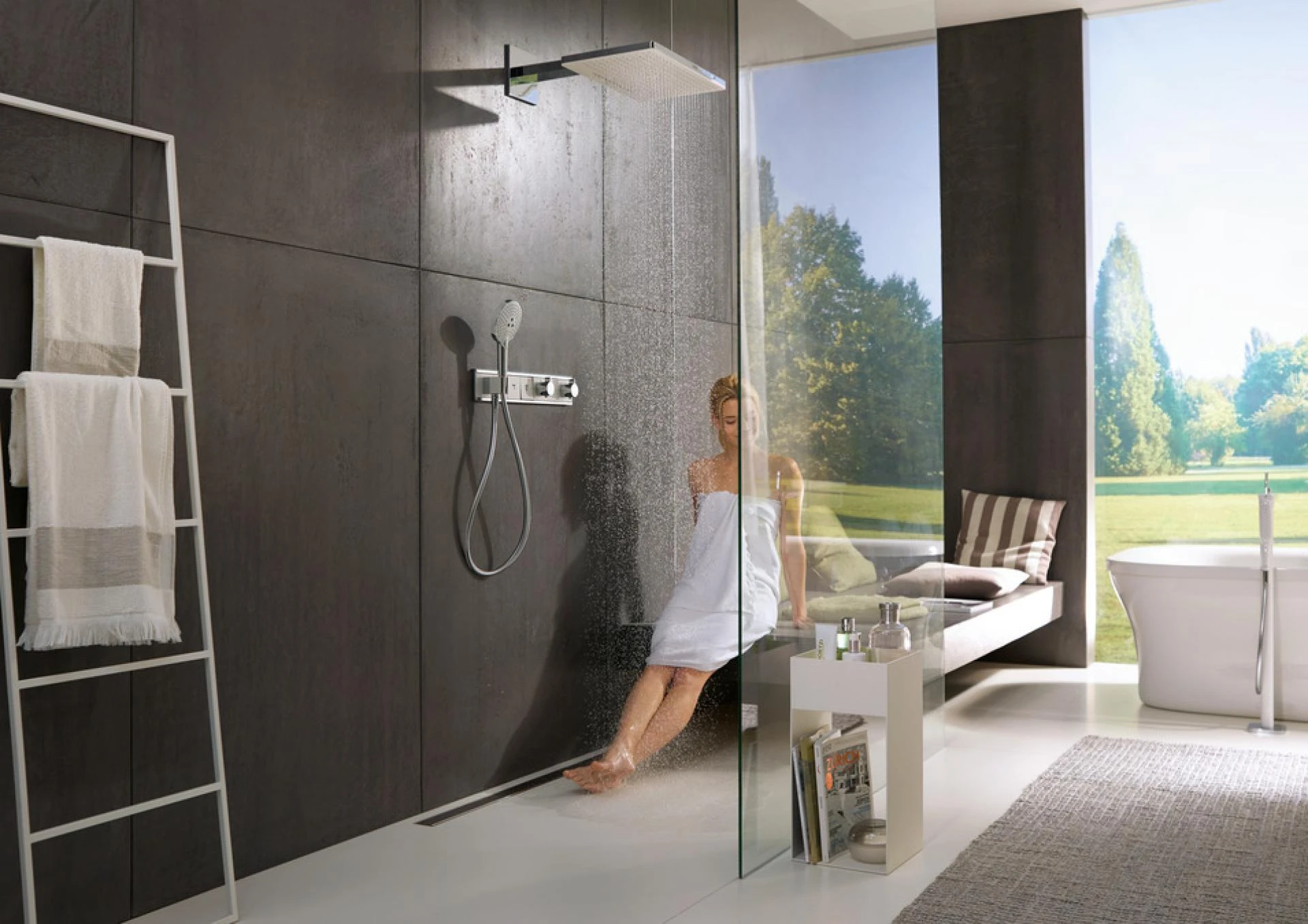 Фото - Термостат для душа Hansgrohe RainSelect 15356600, черный хром - Hansgrohe