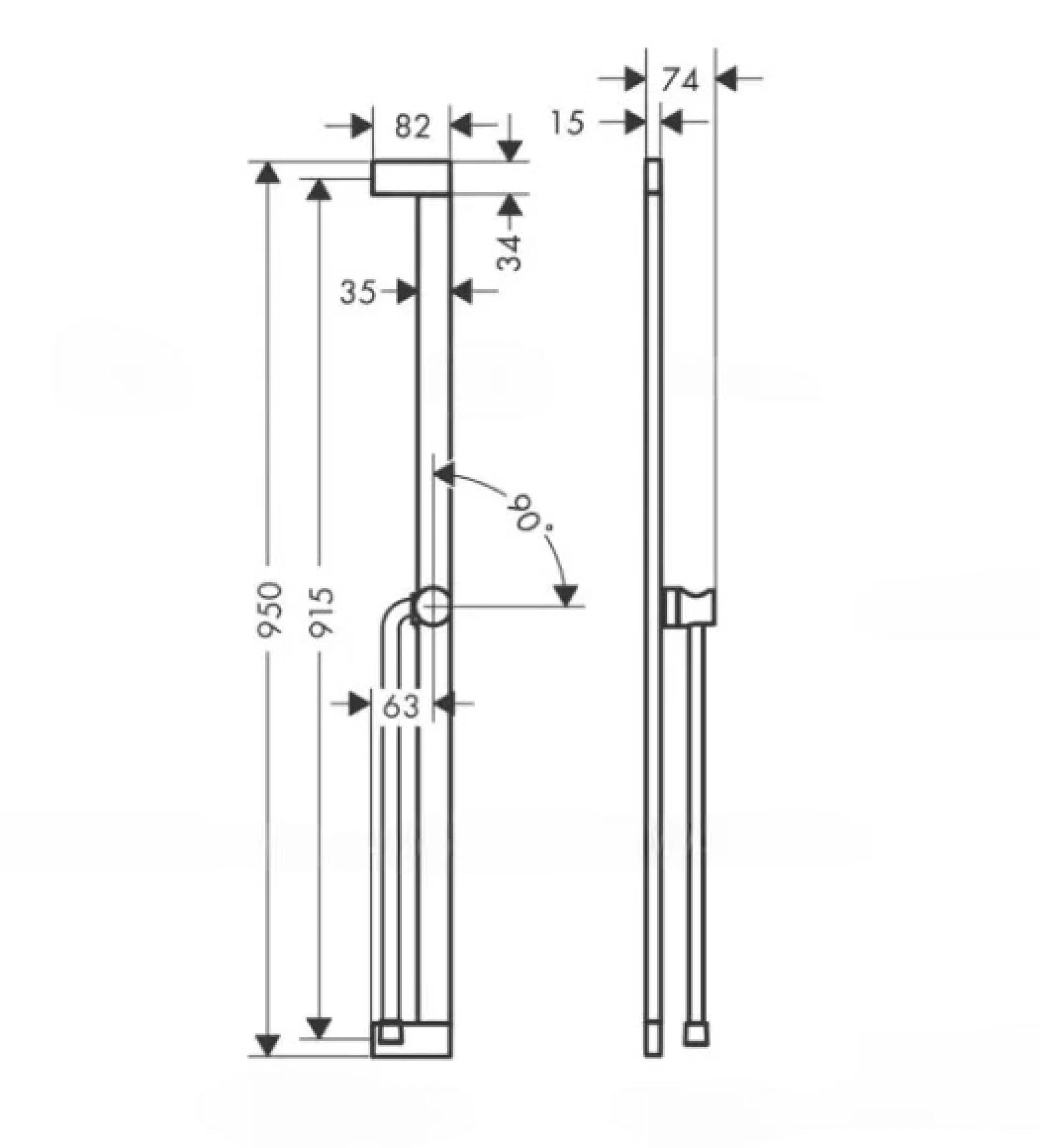 Фото - Душевая штанга Hansgrohe Unica 24405000 хром - Hansgrohe