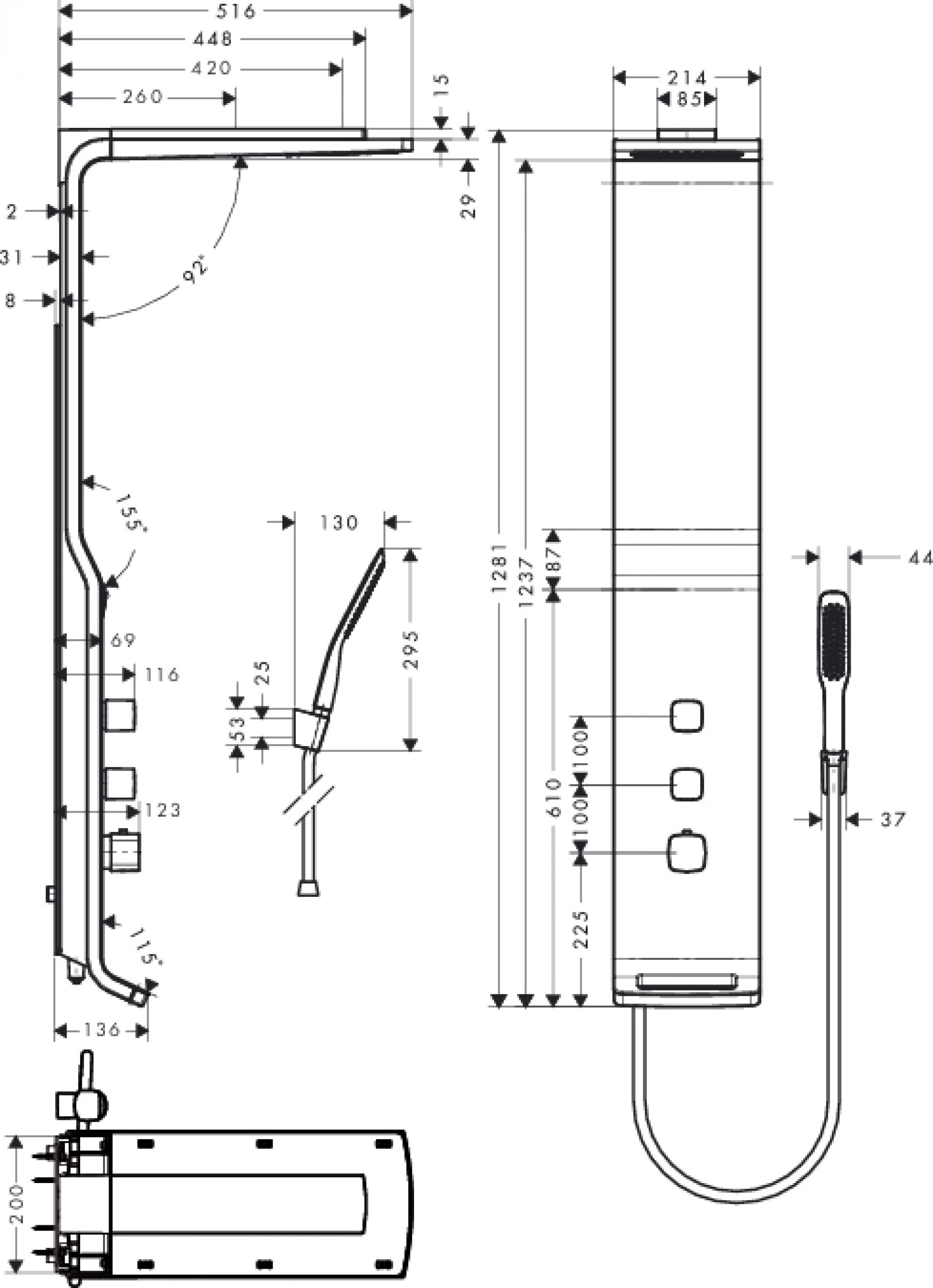 Фото - Душевая панель Hansgrohe Raindance Lift 27008000 - Hansgrohe