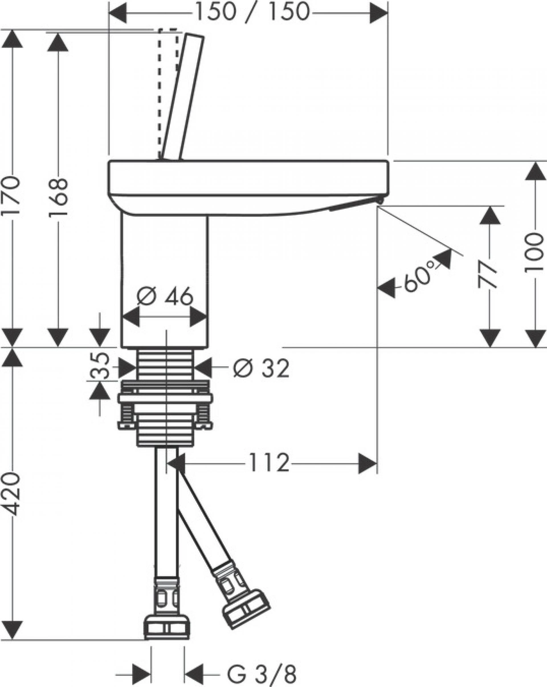 Фото - Смеситель для раковины Axor Starck X 10077830, никель - Hansgrohe