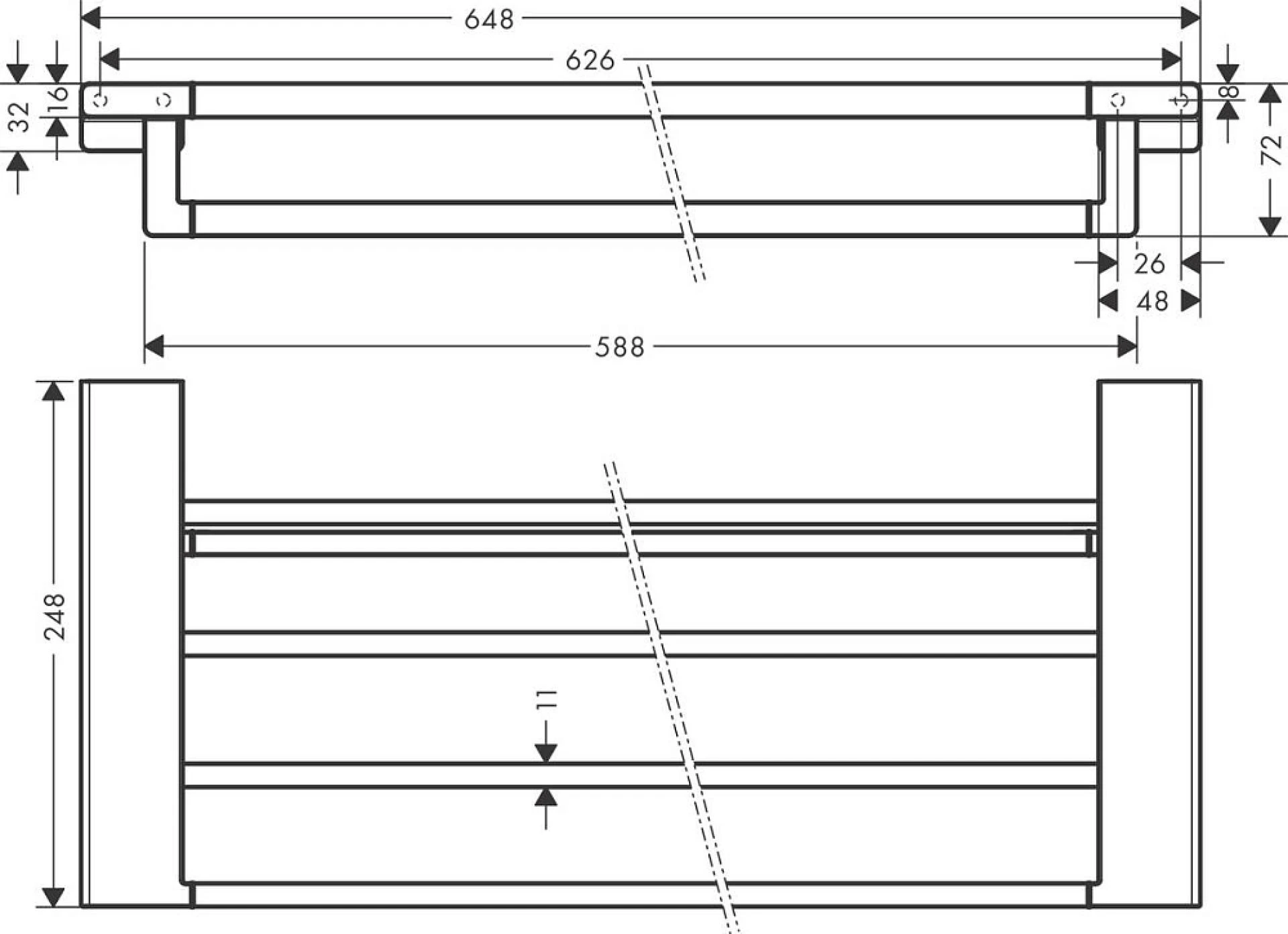 Фото - Полка для полотенец Hansgrohe AddStoris 41751670, черный матовый - Hansgrohe