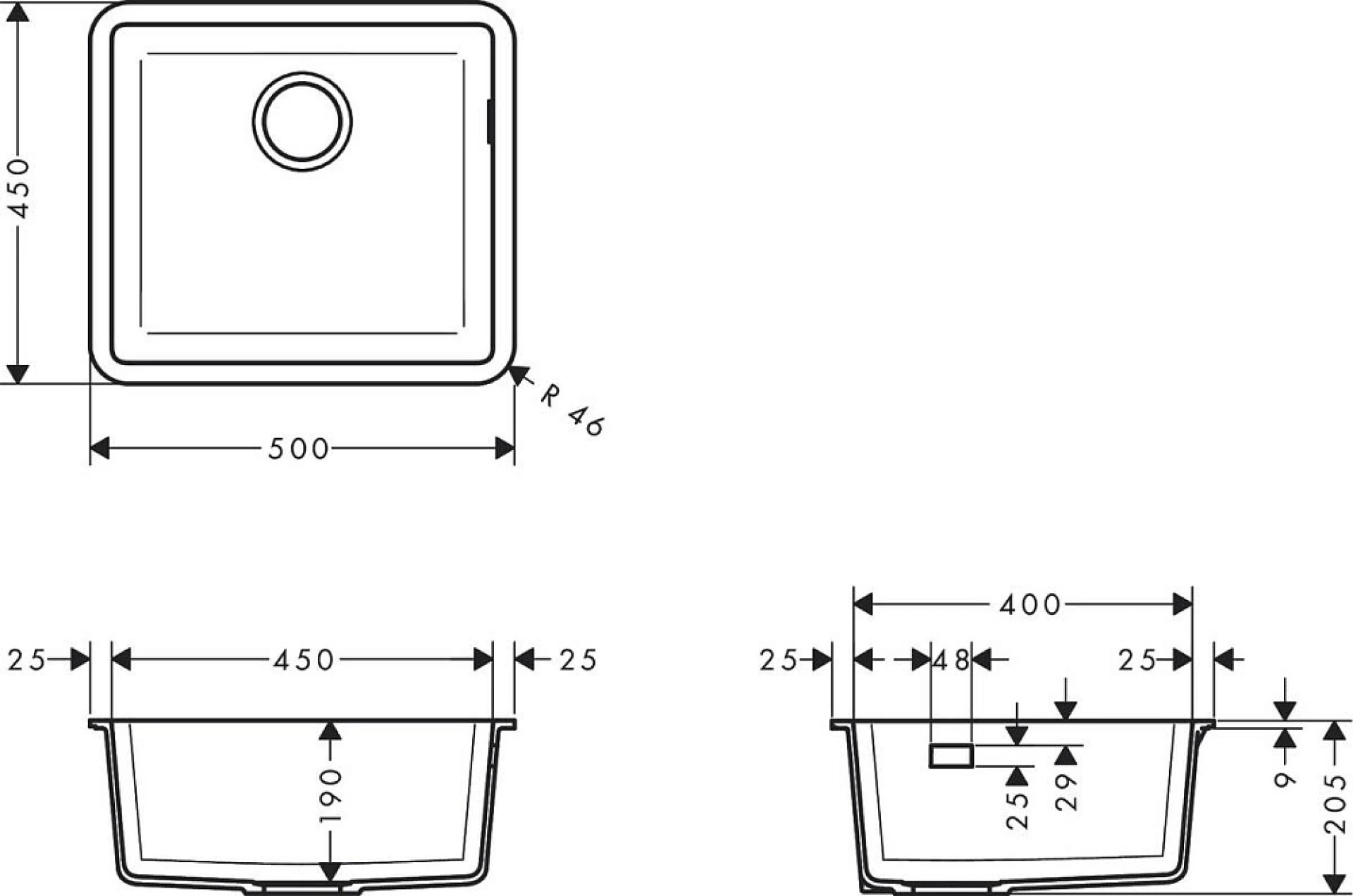 Фото - Кухонная мойка Hansgrohe S51 S510-U450 43431170 - Hansgrohe