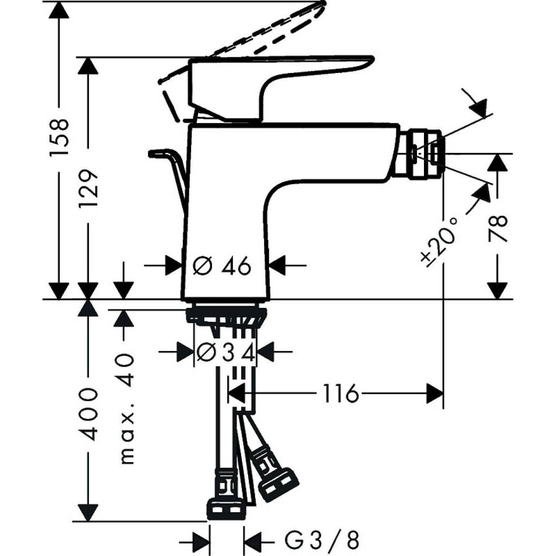 Фото - Смеситель для биде Hansgrohe Talis E 71720990, полированное золото - Hansgrohe