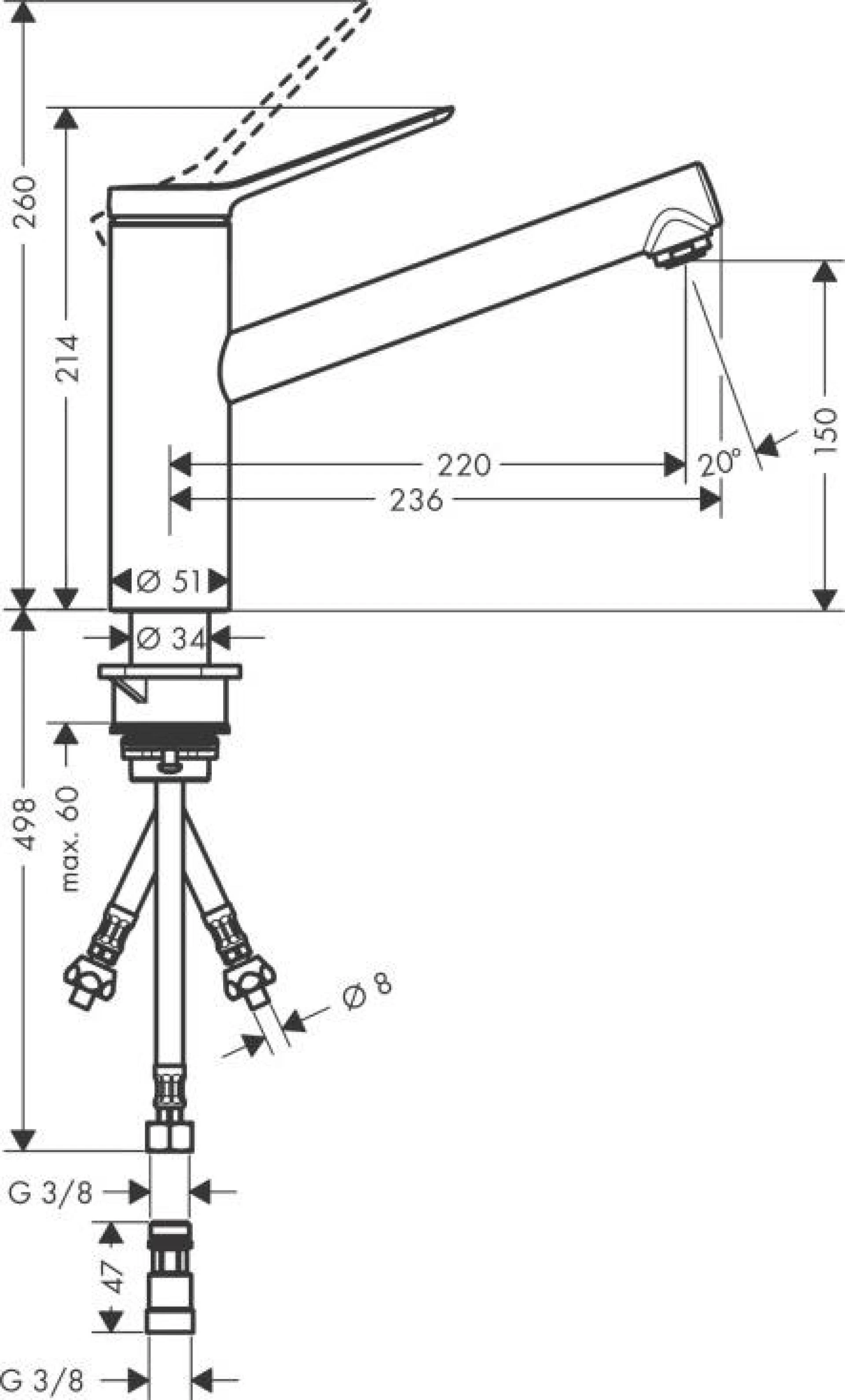 Фото - Смеситель для кухни Hansgrohe Zesis M33 150 1jet Low Pressure 74806000, хром - Hansgrohe