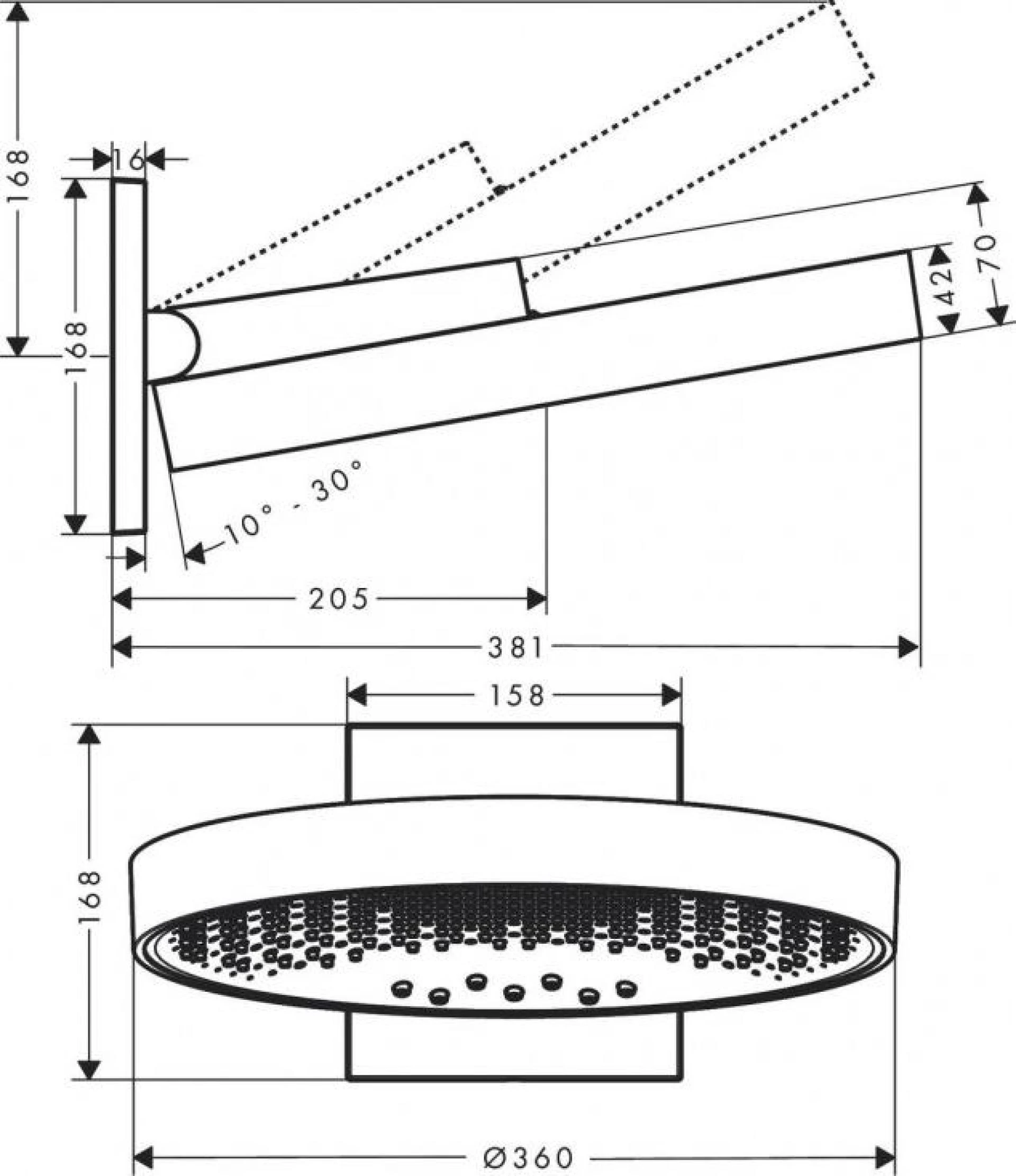 Фото - Верхний душ Hansgrohe Rainfinity 360 3jet 26234670, чёрный матовый - Hansgrohe