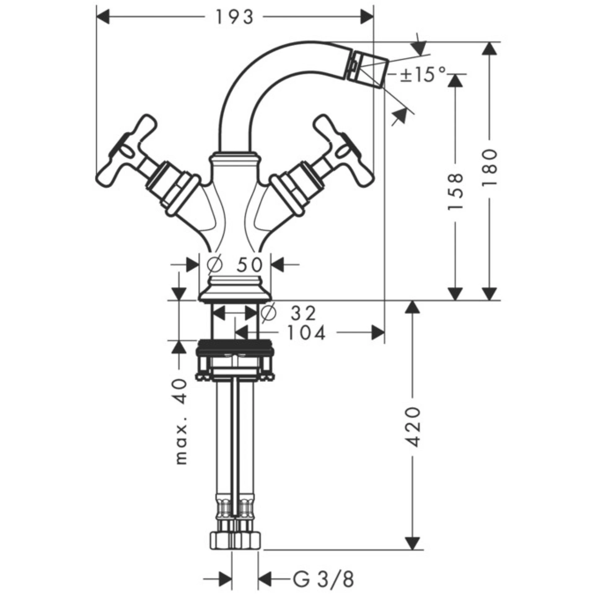 Фото - Смеситель для биде Axor Montreux 16520140, бронза - Hansgrohe