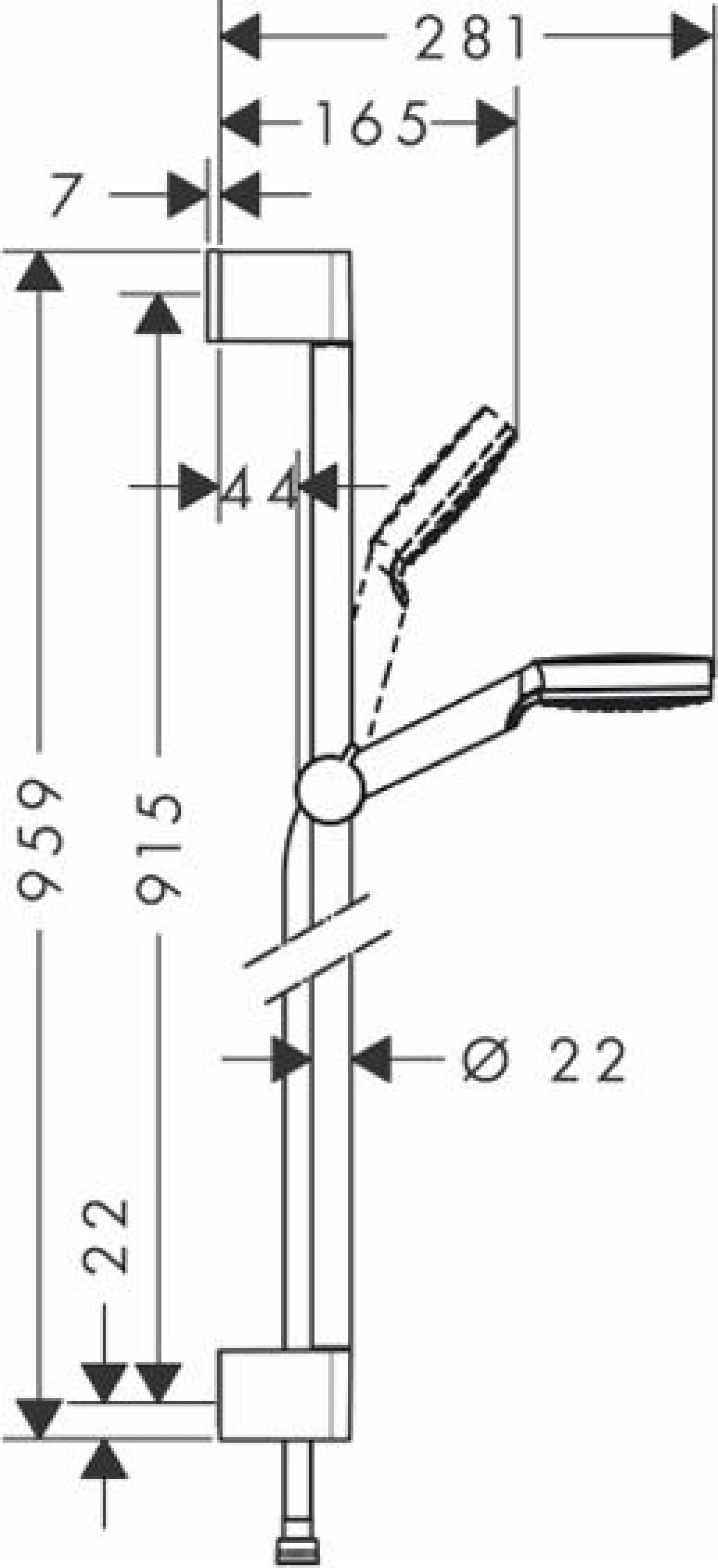 Фото - Душевой гарнитур Hansgrohe Crometta 1jet 900 26537400 - Hansgrohe