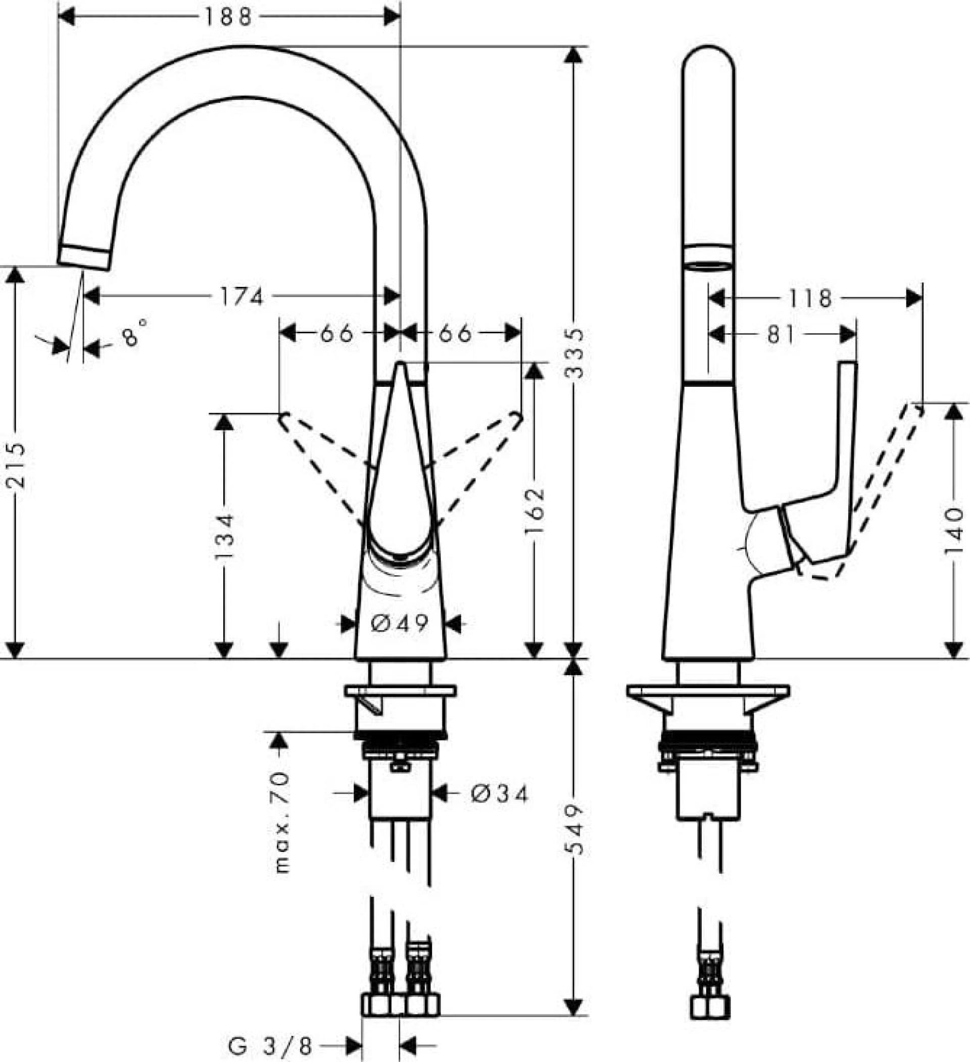 Фото - Смеситель для кухни Hansgrohe Talis S 72814800, сталь - Hansgrohe