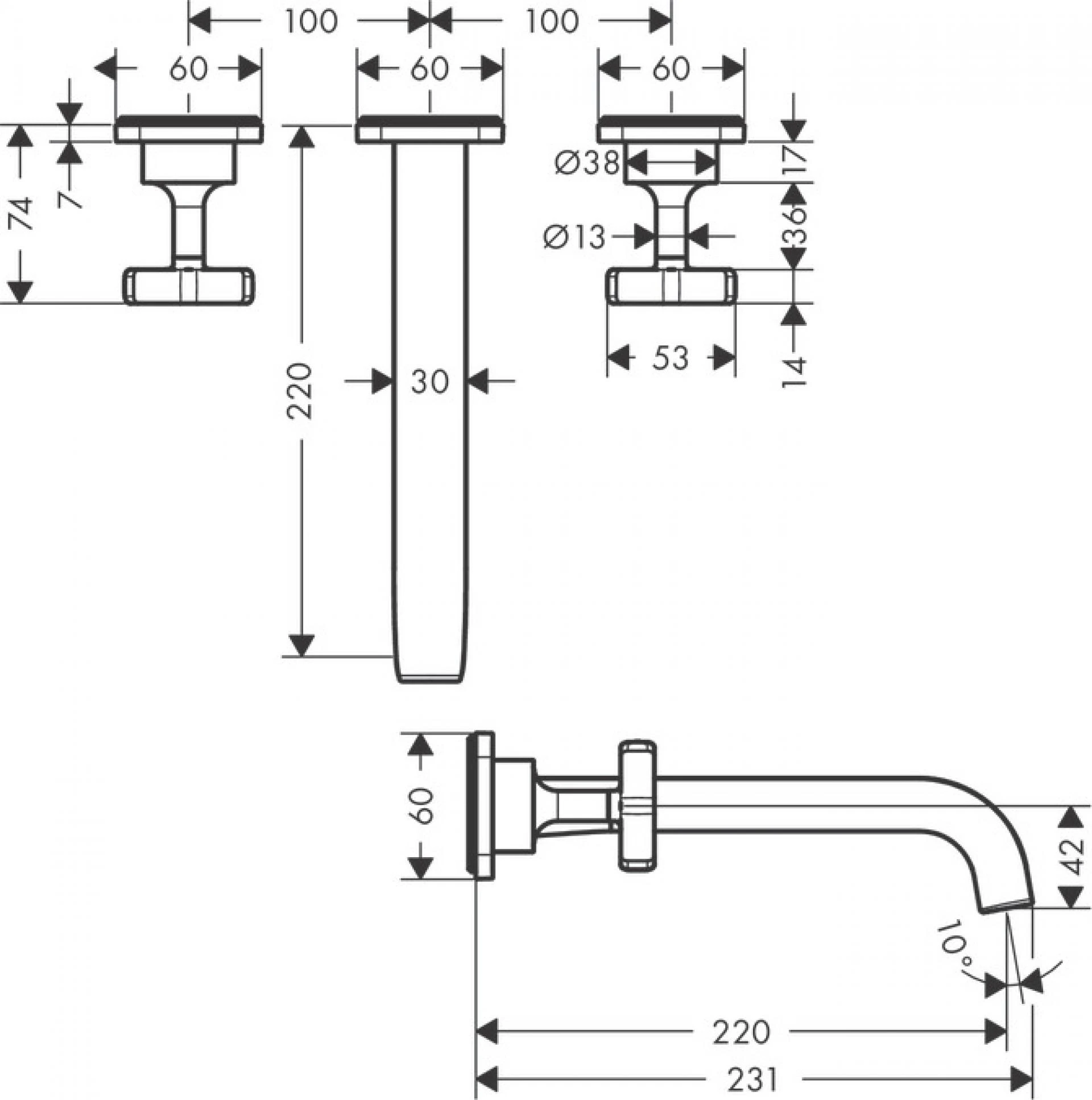 Фото - Смеситель для раковины Axor Citterio E 36107300, красное золото - Hansgrohe