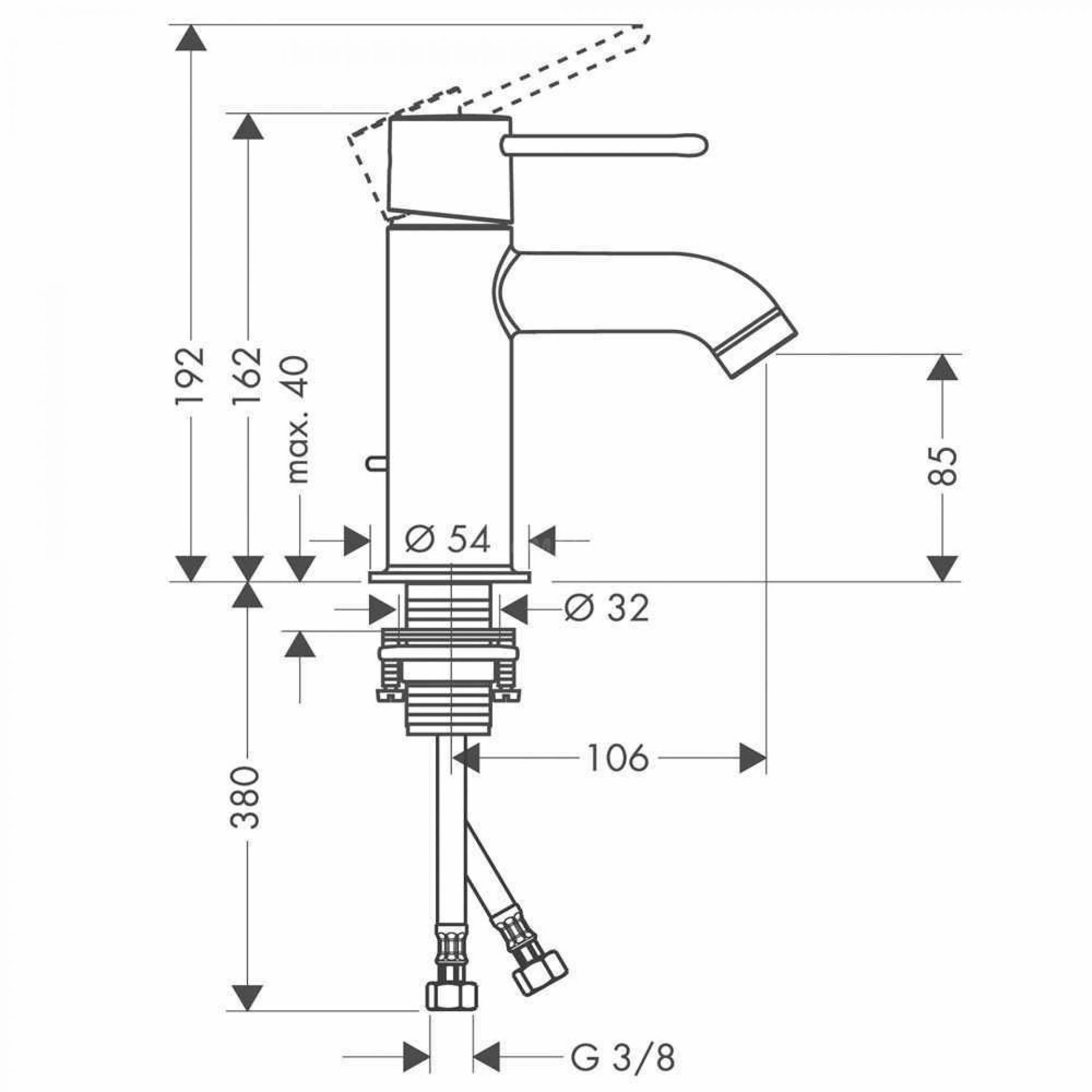 Фото - Смеситель для раковины Axor Uno 2 38020000 - Hansgrohe