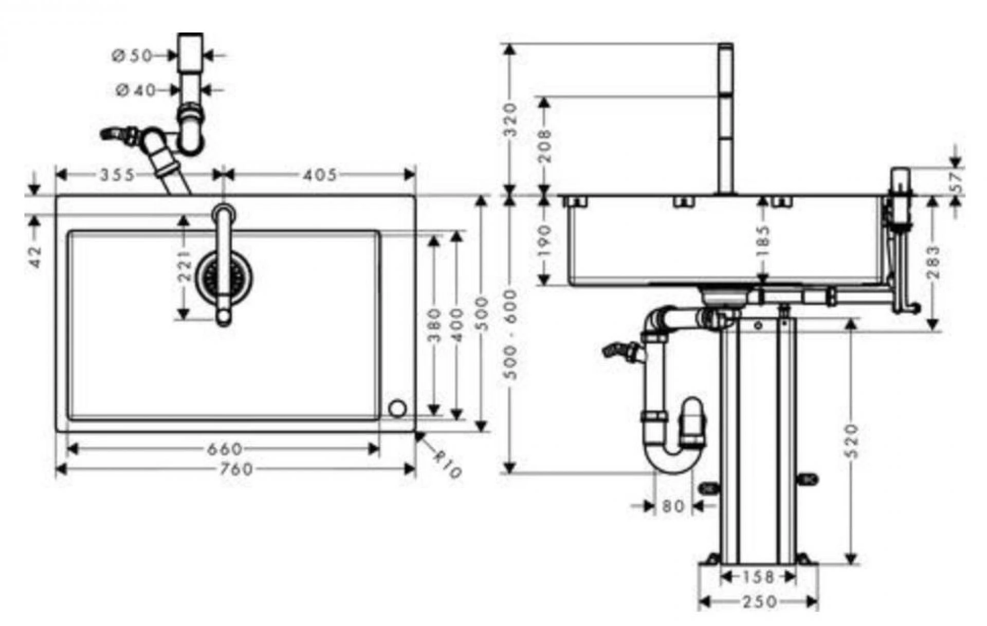 Фото - Кухонная мойка с встроенным смесителемHansgrohe C71-F660-08 43202800 - Hansgrohe