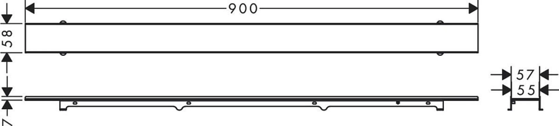 Фото - Внешняя часть слива для душа Hansgrohe RainDrain Rock 56032000 90 см, для облицовки плиткой - Hansgrohe