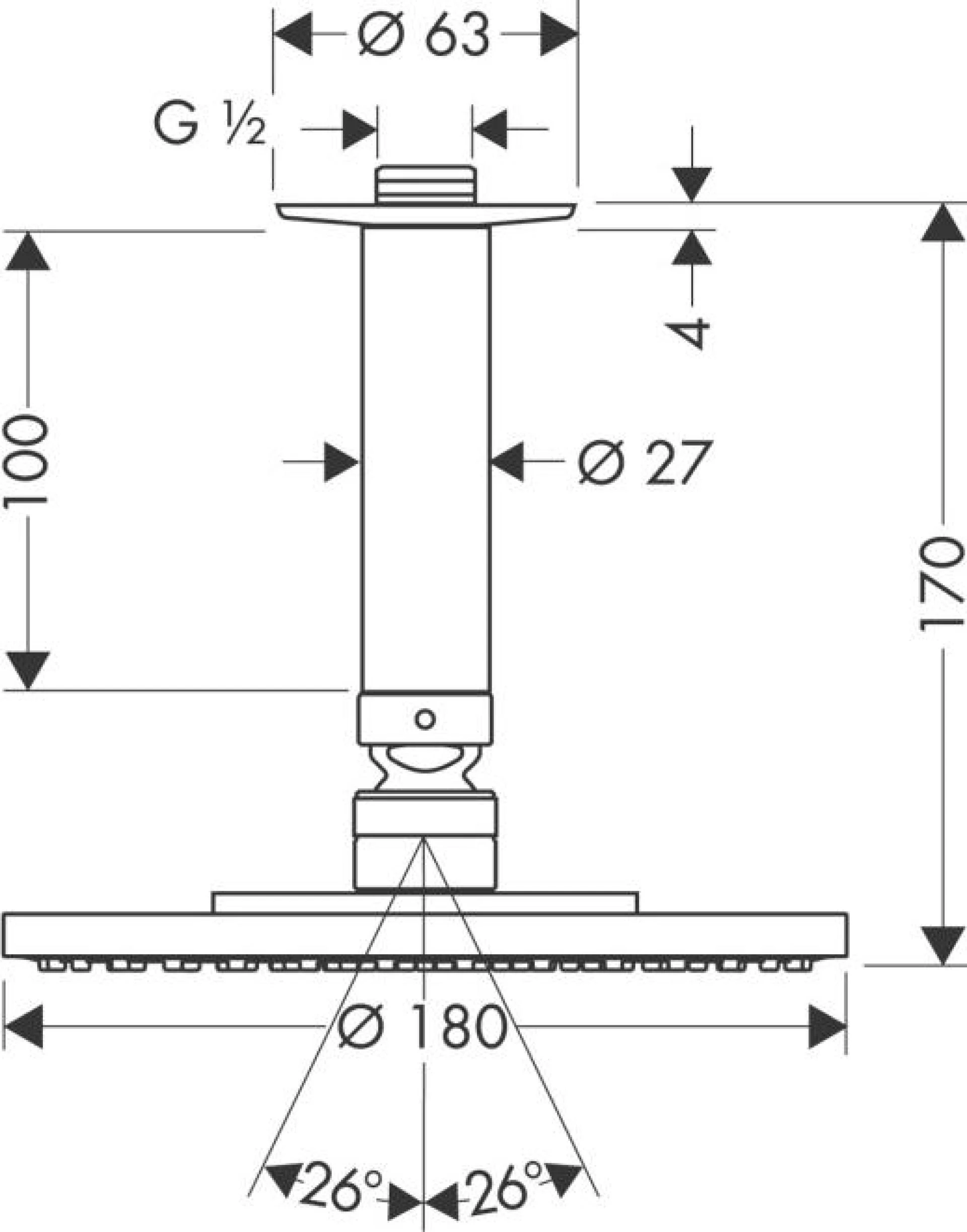 Фото - Тропический душ Hansgrohe Raindance S 180 Air 1jet 27478000 - Hansgrohe