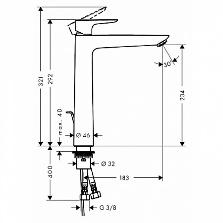 Фото - Комплект раковина San More Lamiacasa SMS971901 + смеситель Hansgrohe Talis E 71716000 - Hansgrohe