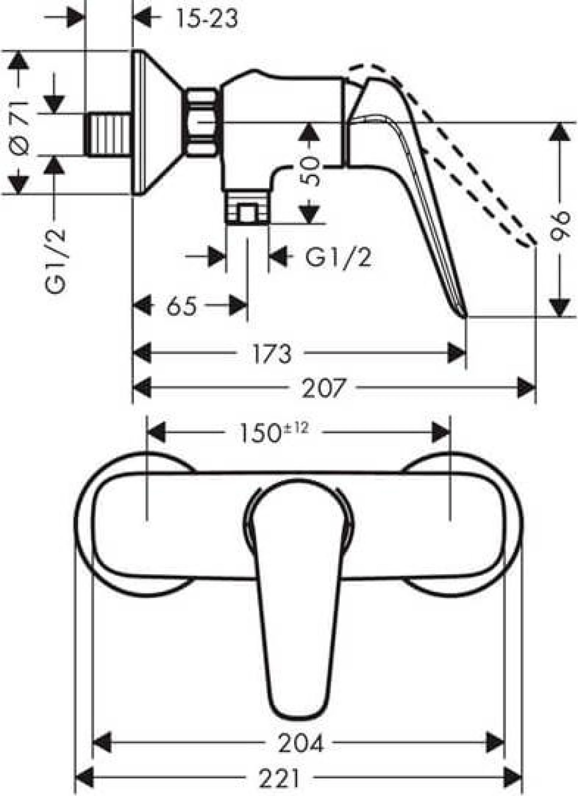 Фото - Смеситель для душа Hansgrohe Novus 71062000, хром - Hansgrohe