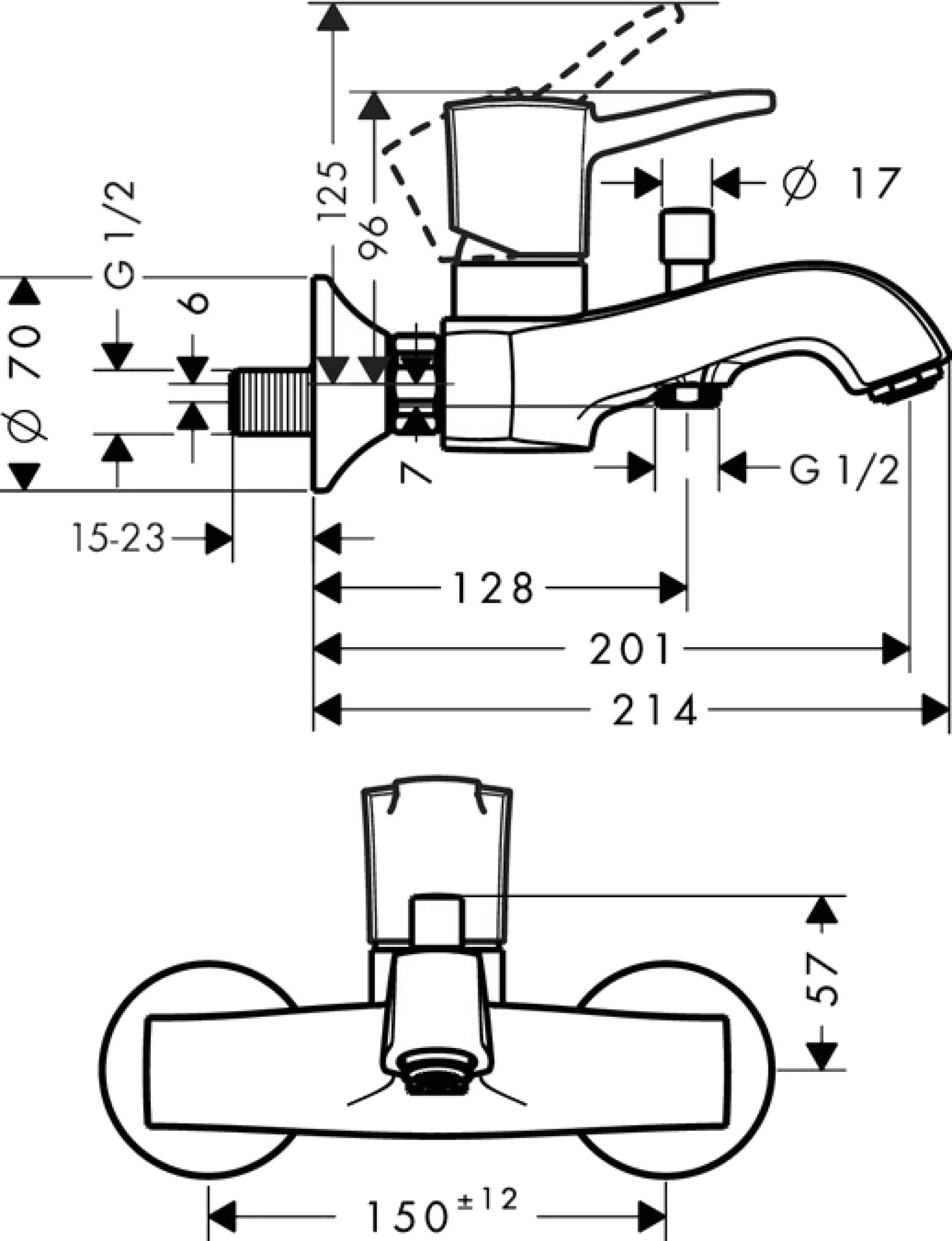 Фото - Смеситель Hansgrohe Metropol Classic 31340000 для ванны с душем - Hansgrohe