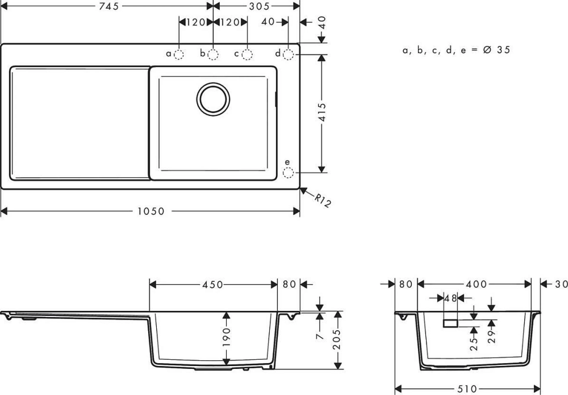 Фото - Кухонная мойка Hansgrohe S51 S514-F450 43314170 - Hansgrohe