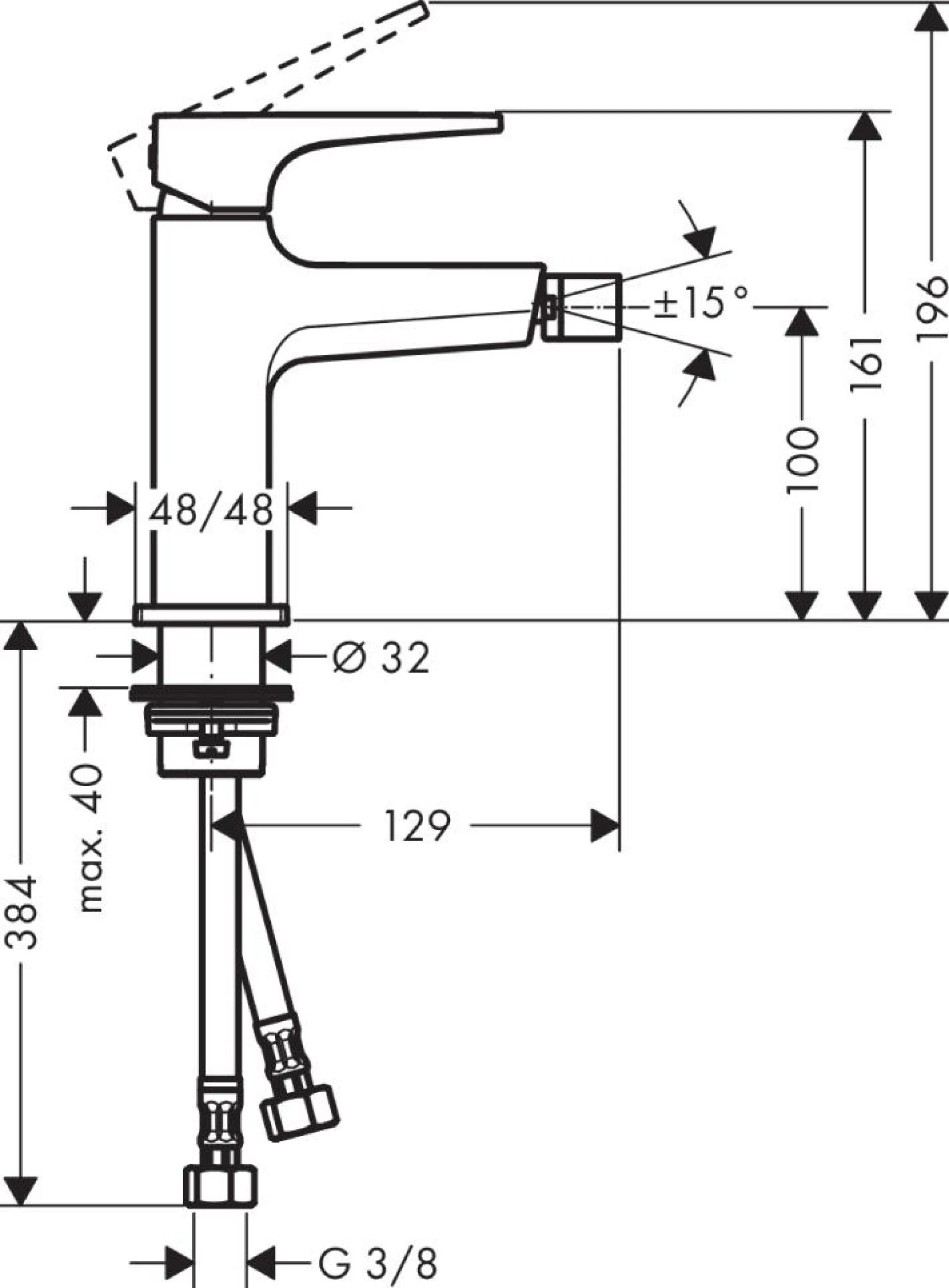 Фото - Смеситель Hansgrohe Metropol 74520000 для биде - Hansgrohe