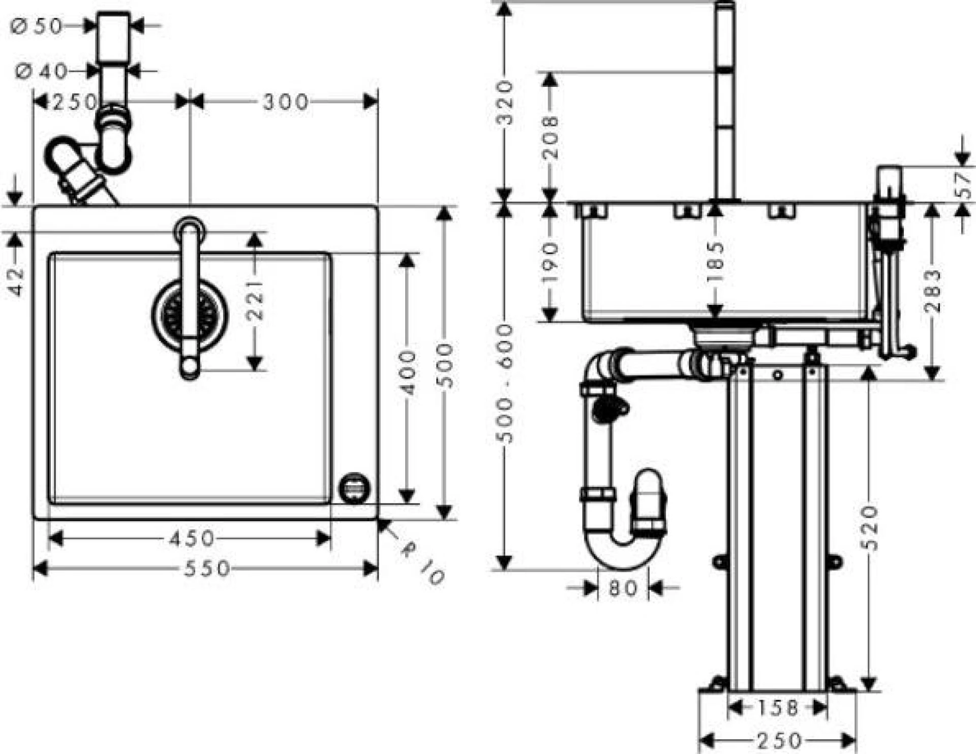 Фото - Кухонная мойка с встроенным смесителем Hansgrohe C71-F450-06 43201800 - Hansgrohe