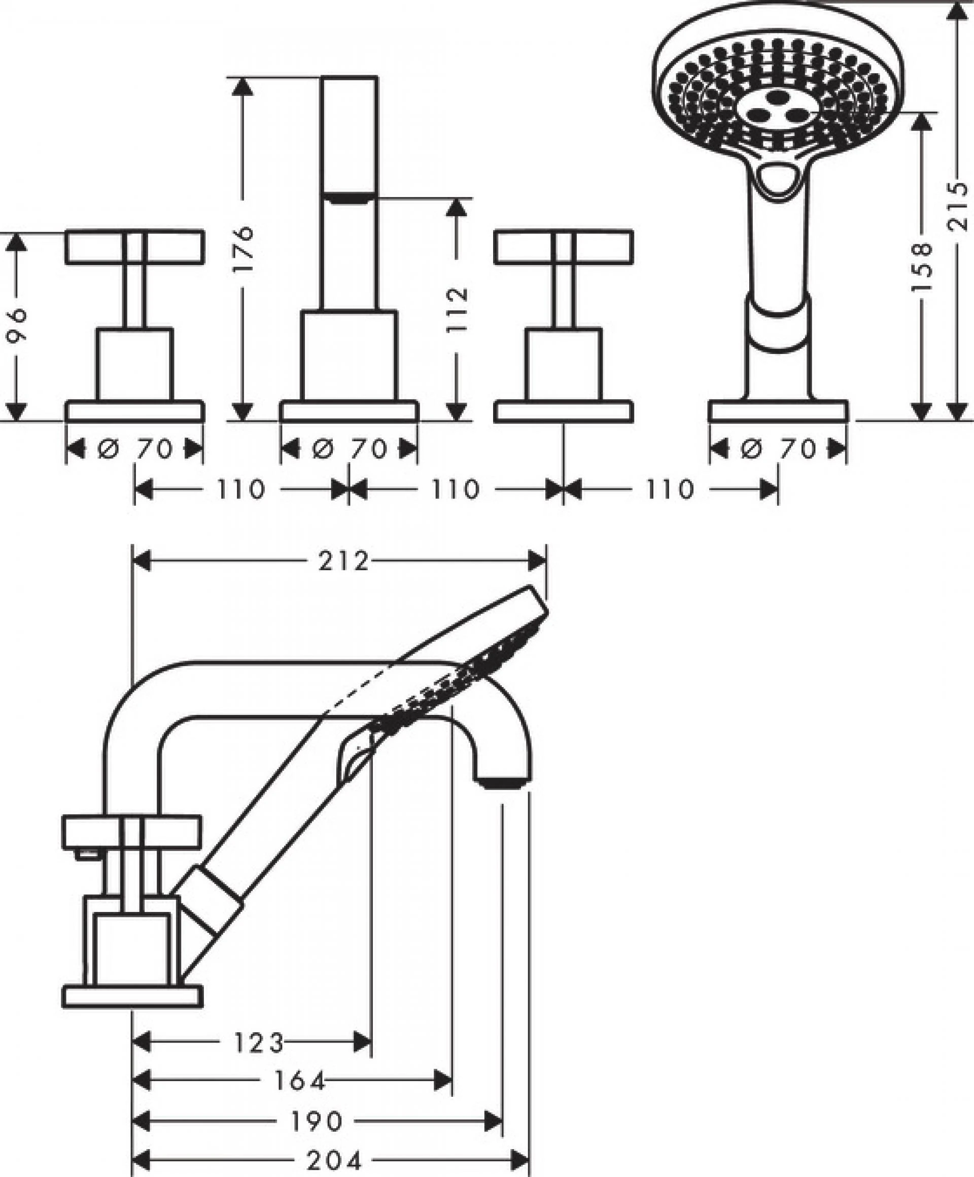 Фото - Смеситель на край ванны Axor Citterio 39453130, бронза - Hansgrohe