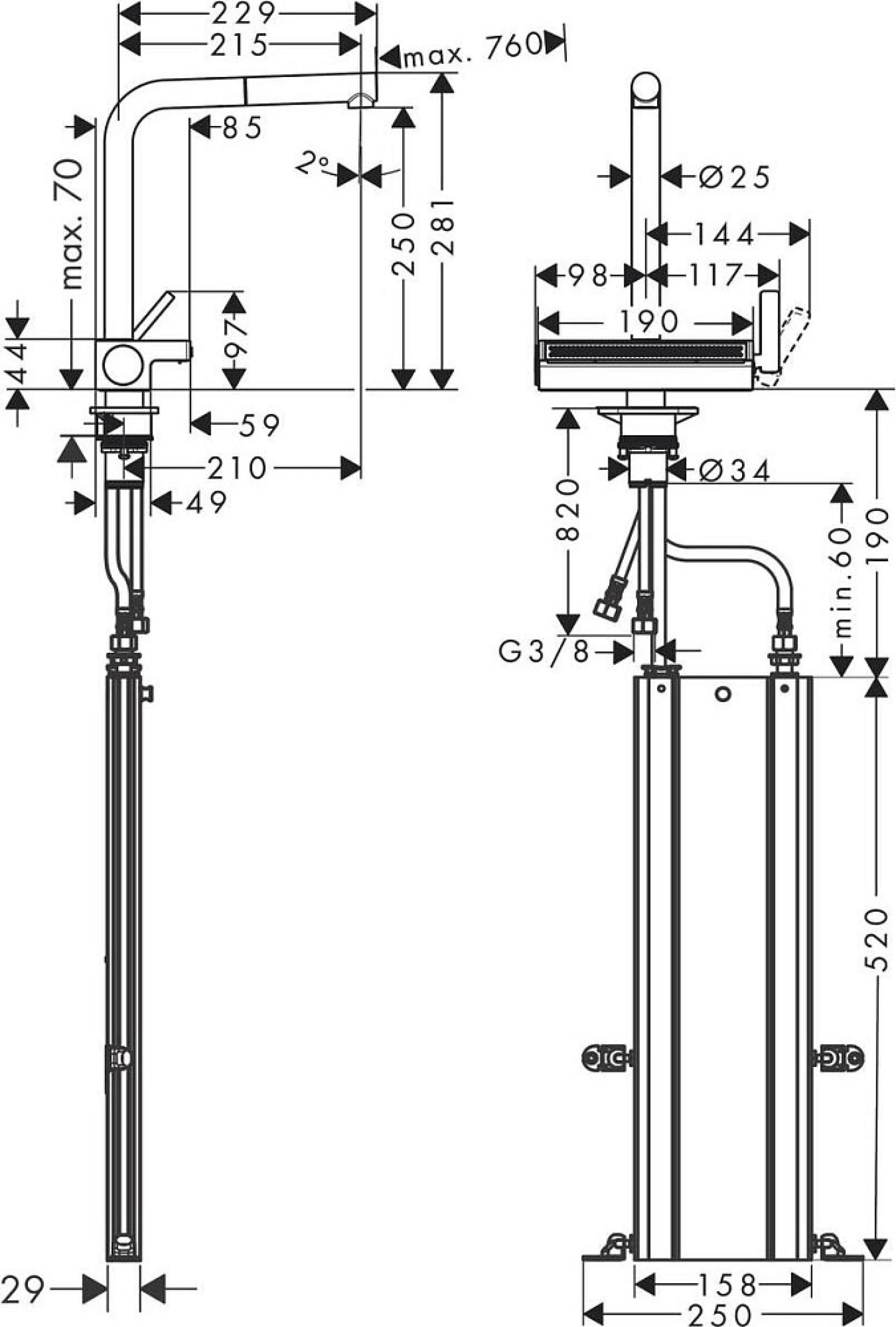 Фото - Смеситель для кухни Hansgrohe Aquno Select M81 73830000, хром - Hansgrohe