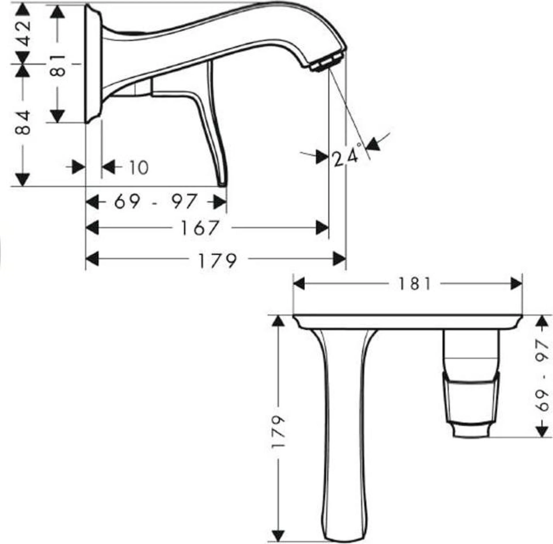 Фото - Смеситель для раковины Hansgrohe Metris Classic 31000820, никель - Hansgrohe