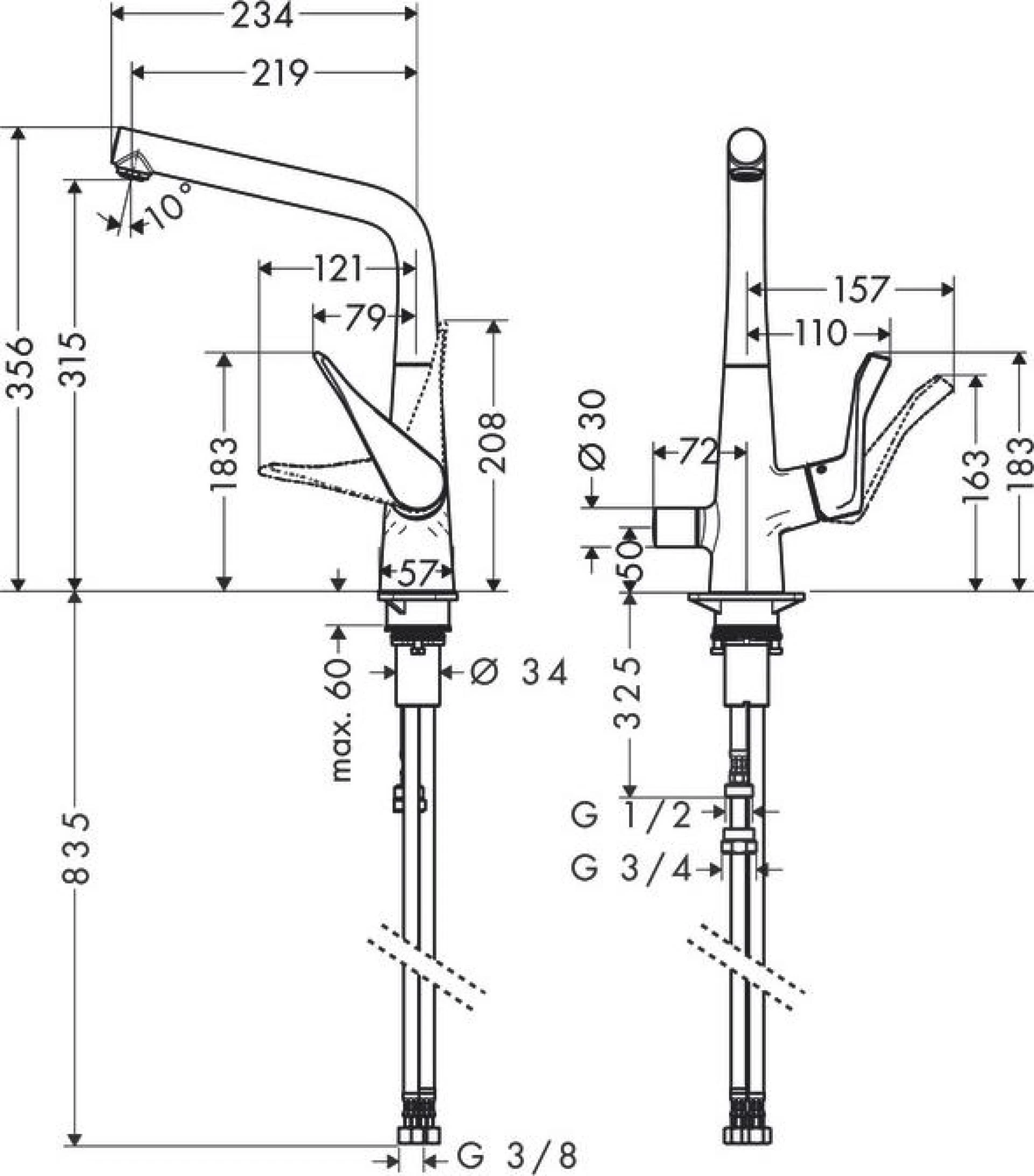 Фото - Смеситель для кухни Hansgrohe Metris 14888000, хром - Hansgrohe