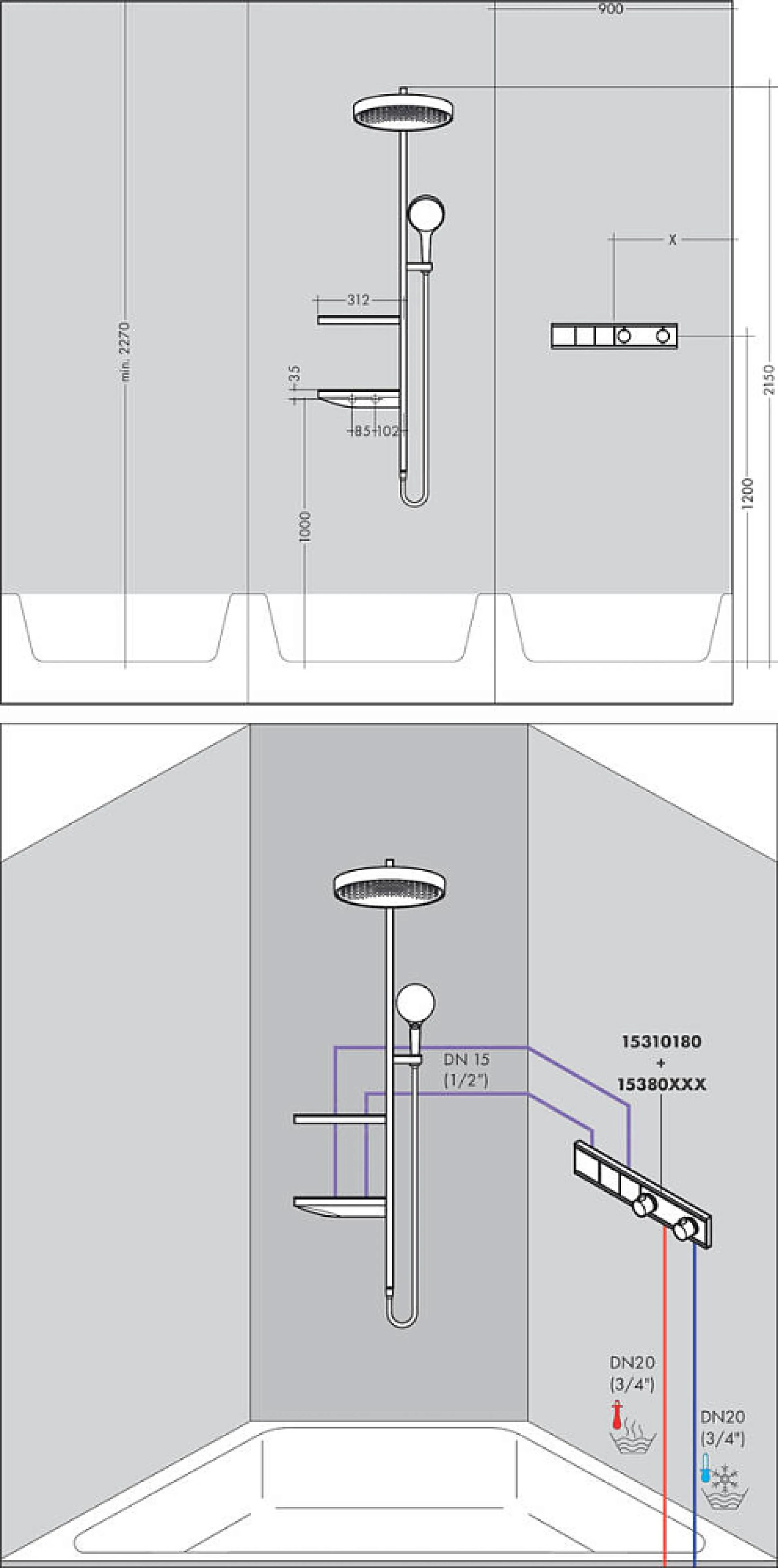 Фото - Душевая стойка Hansgrohe Rainfinity Showerpipe 360 26842000 хром - Hansgrohe