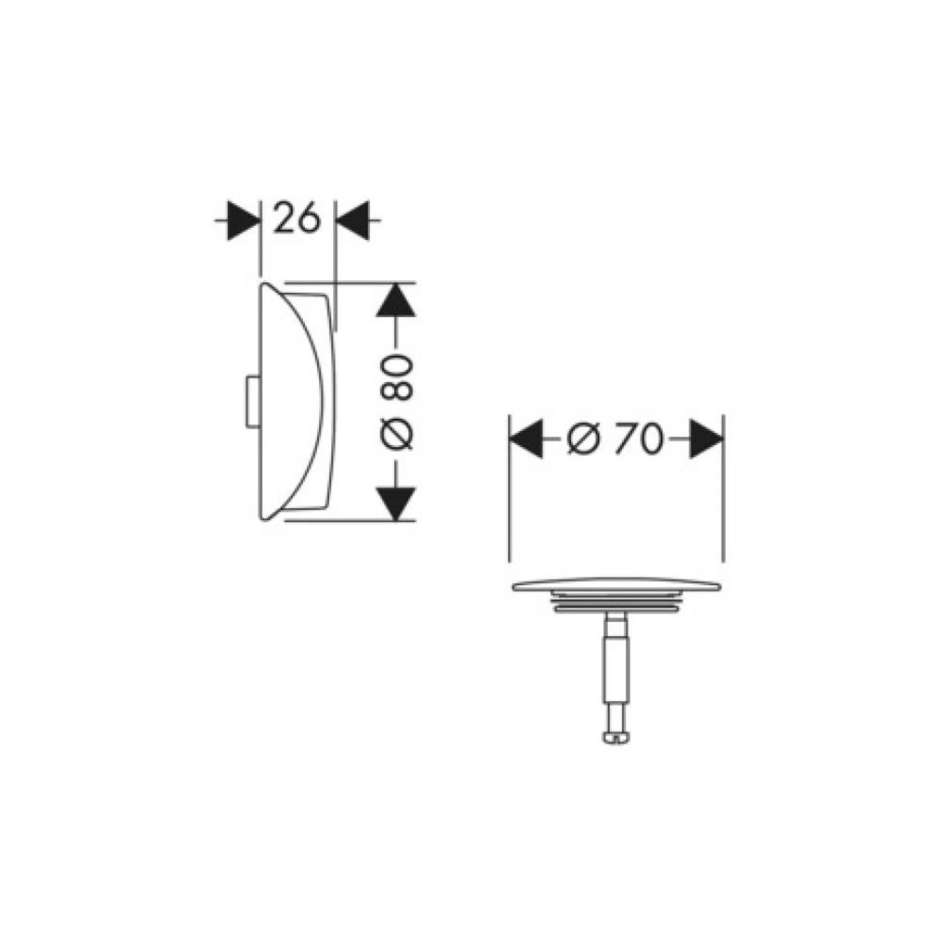 Фото - Внешняя часть набора для слива и перелива Hansgrohe 58185000, хром - Hansgrohe