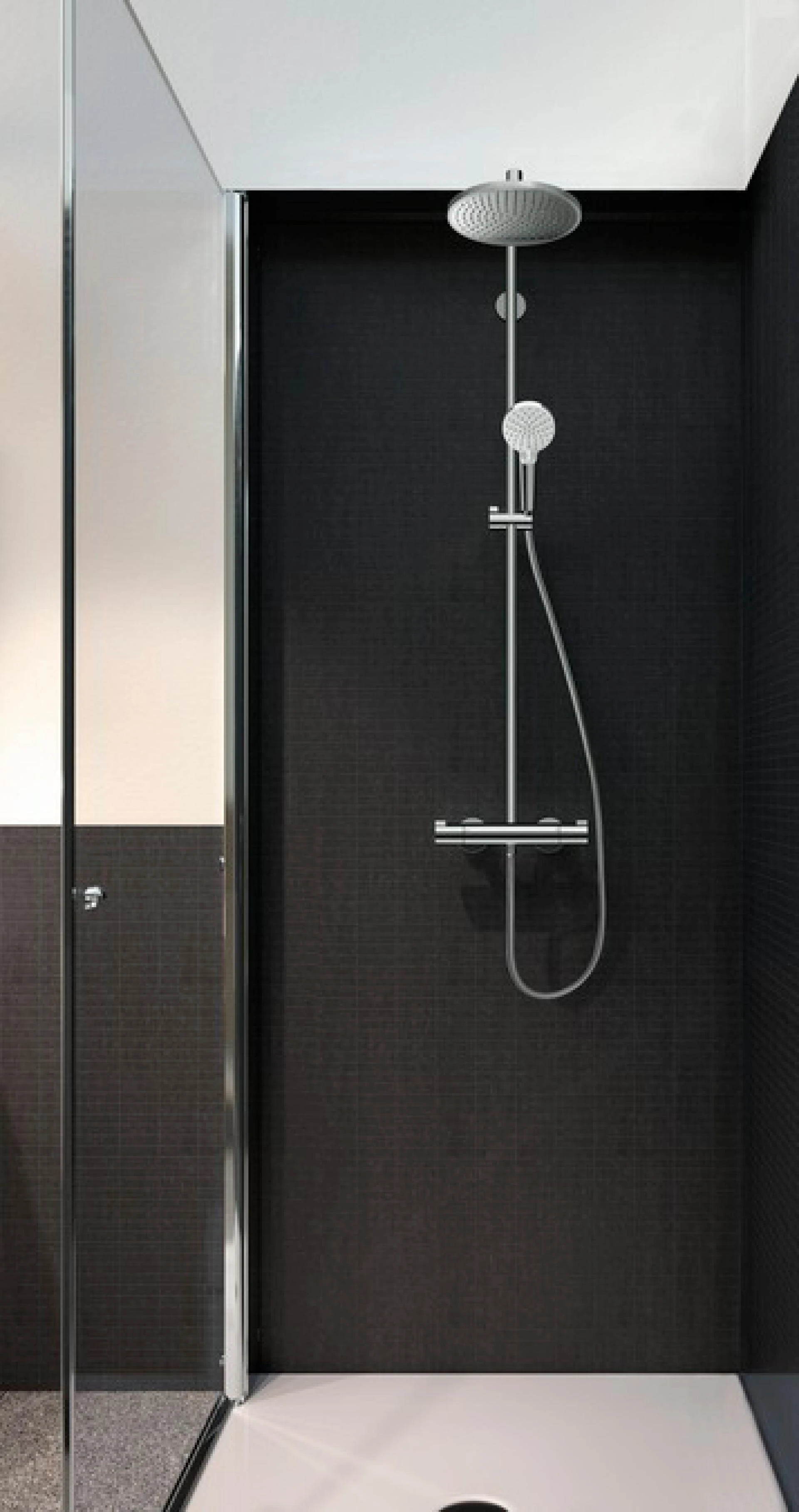 Фото - Душевая стойка Hansgrohe Crometta S 240 1jet Showerpipe EcoSmart 27268000 9 л - Hansgrohe