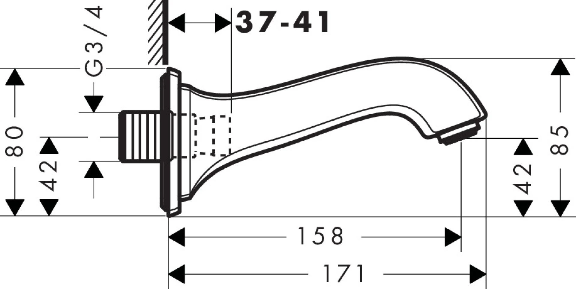 Фото - Излив Hansgrohe Metropol Classic 13425000 для ванны - Hansgrohe