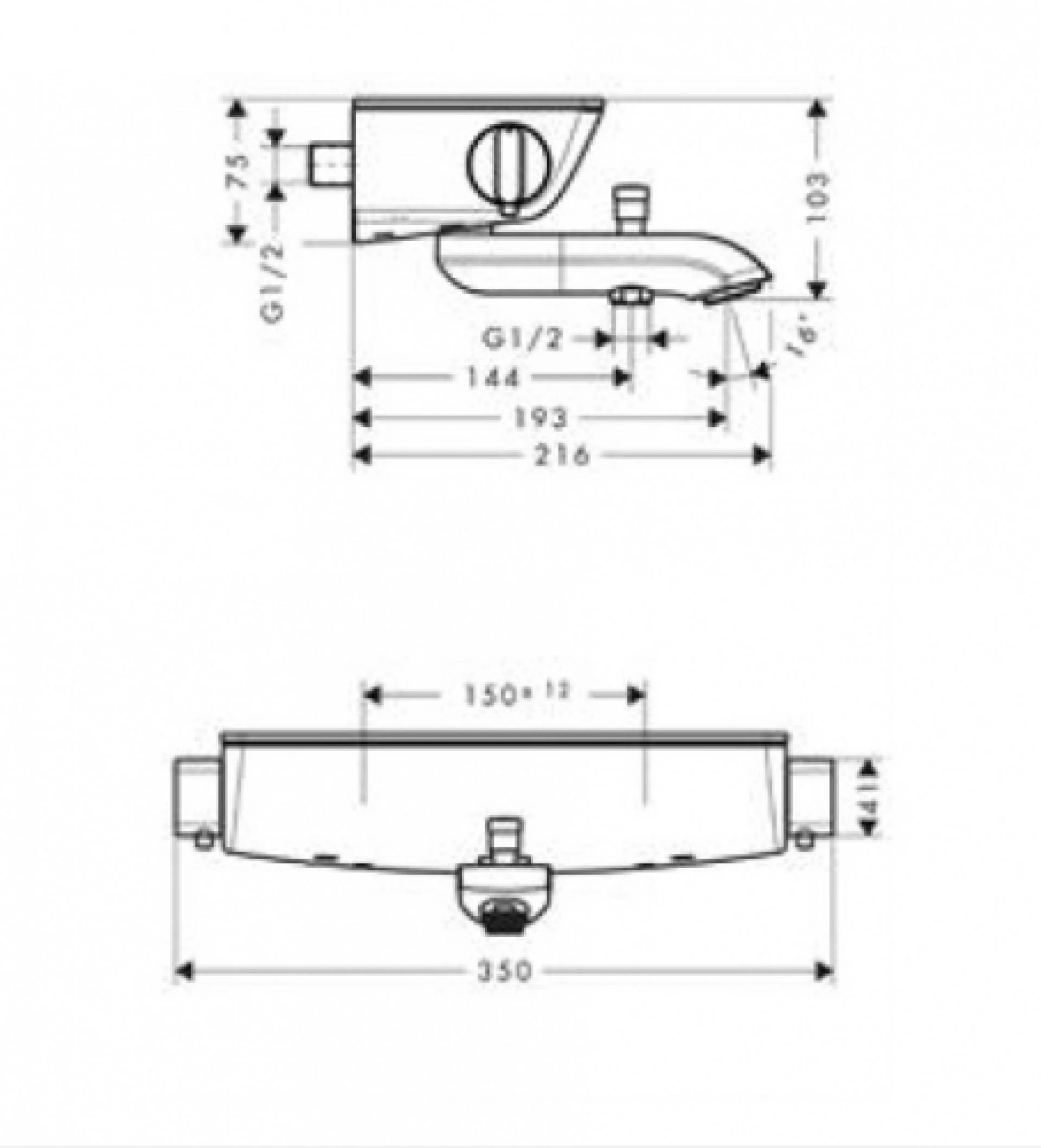 Фото - Термостат Hansgrohe Ecostat Select 13141000 для ванны с душем - Hansgrohe