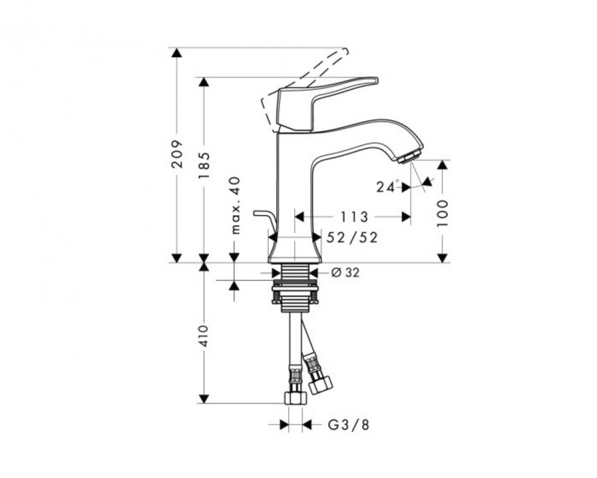 Фото - Смеситель Hansgrohe Metris Classic 31075000 для раковины - Hansgrohe