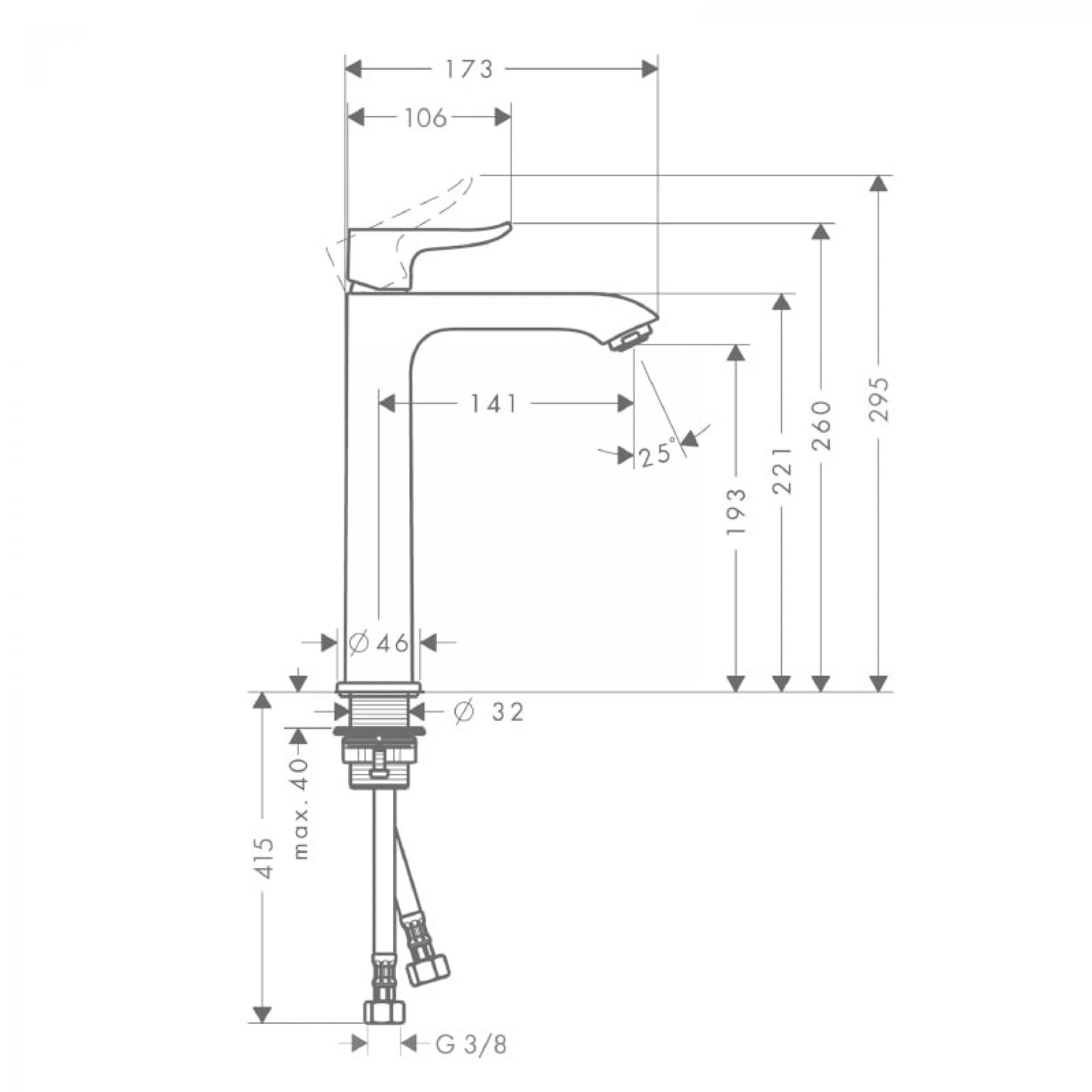 Фото - Смеситель для раковины Hansgrohe Metris 31185000, хром - Hansgrohe