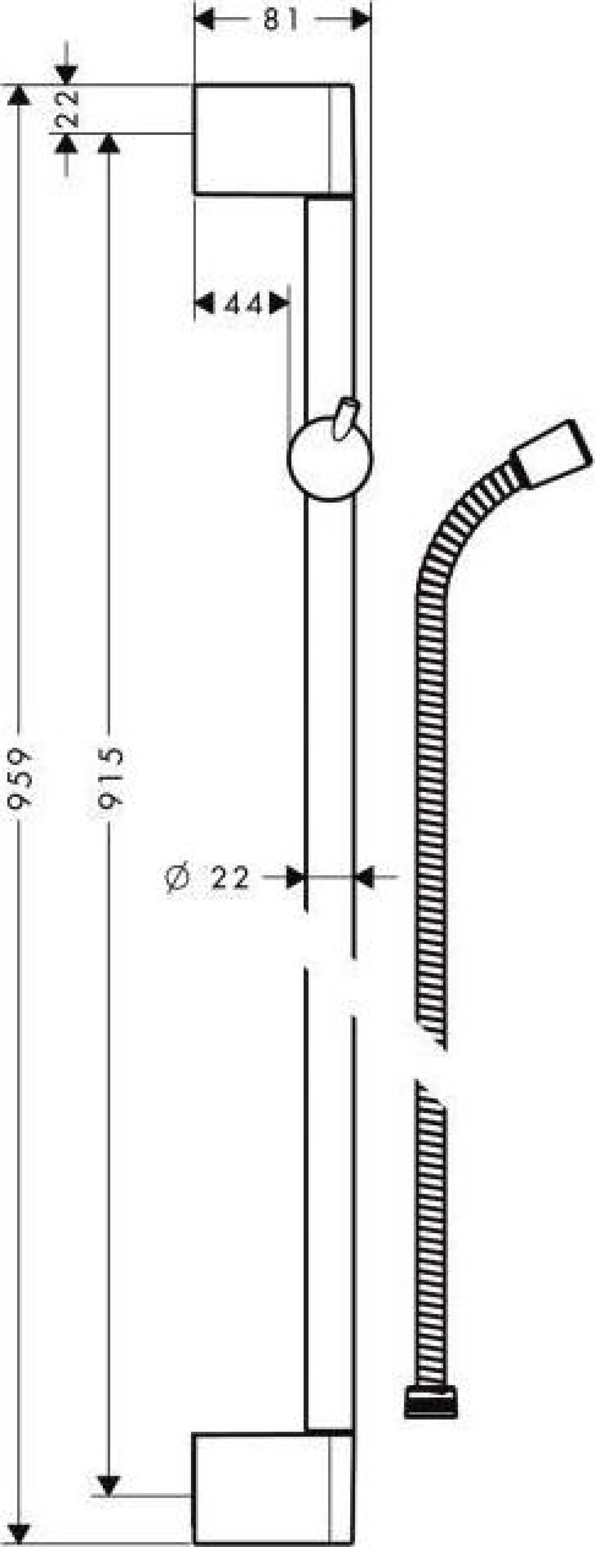 Фото - Штанга для душа 90 см Hansgrohe Unica Crometta 27614000 - Hansgrohe