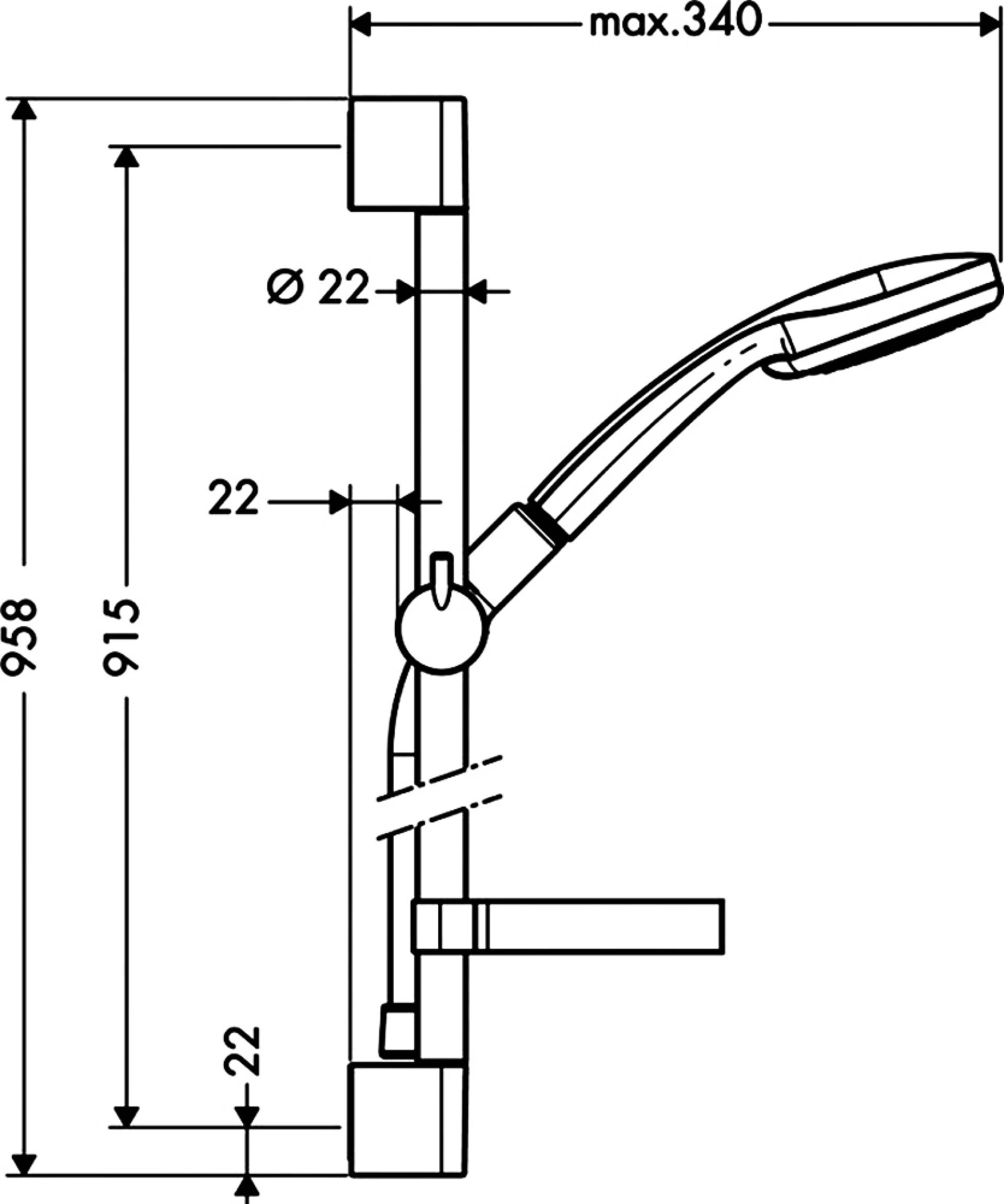 Фото - Душевой гарнитур Hansgrohe Croma 100 1jet 27724000  Unica'C - Hansgrohe