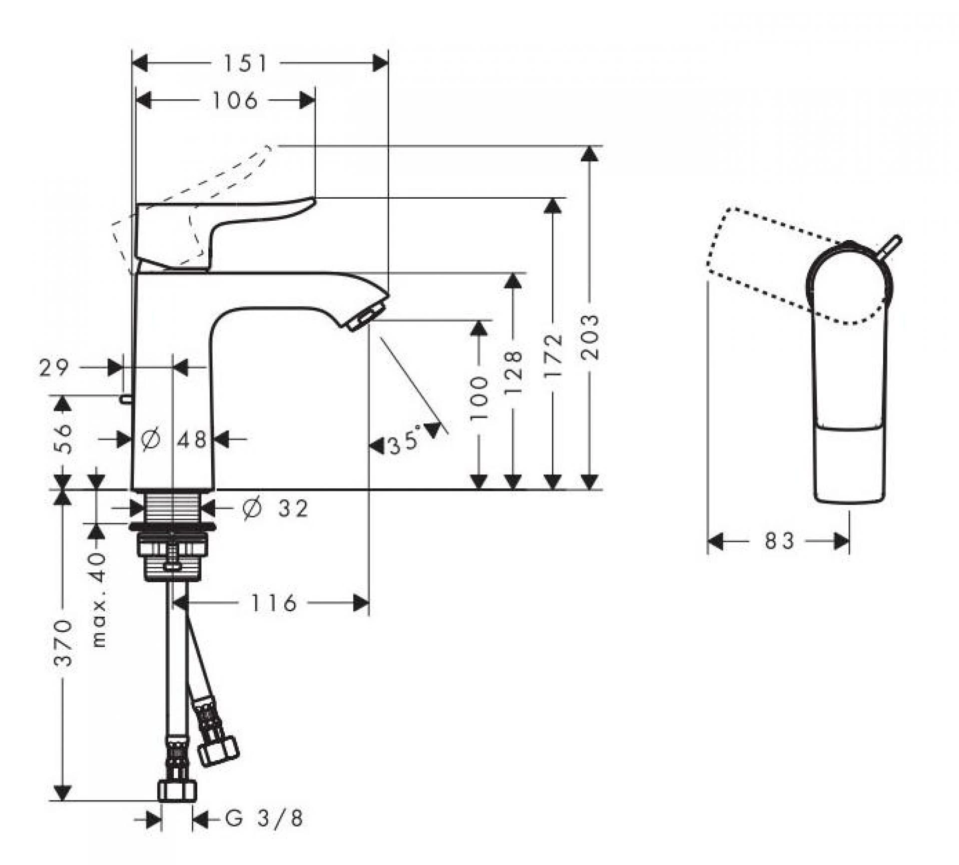 Фото - Смеситель Hansgrohe Metris 31084000 для раковины - Hansgrohe