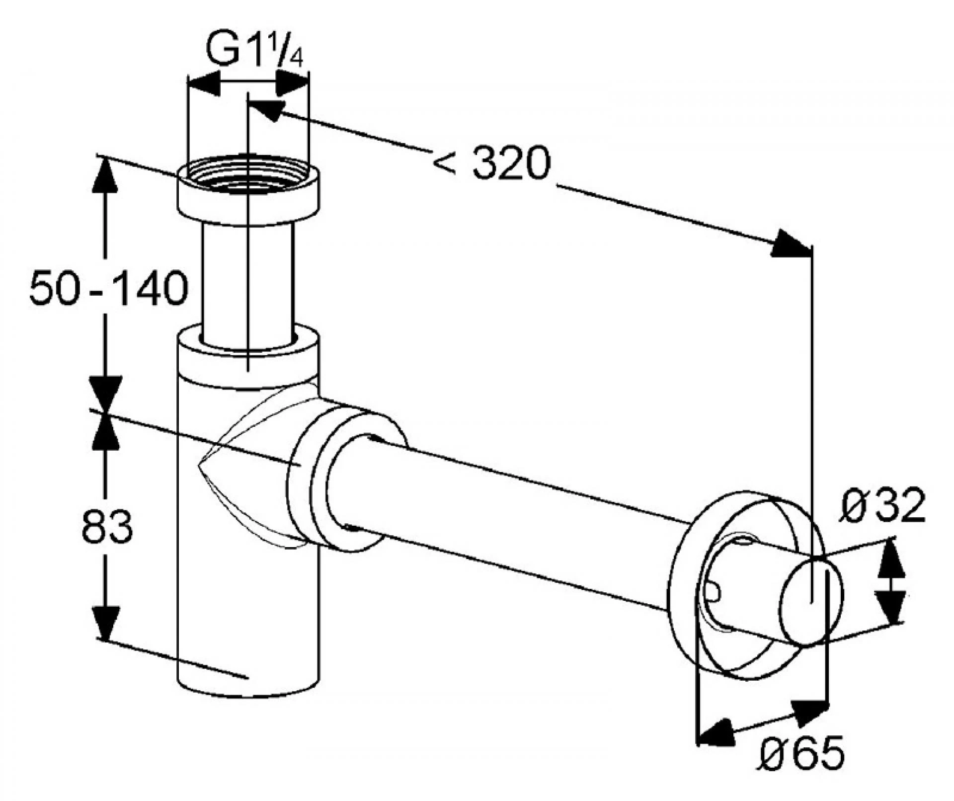 Фото - Сифон для раковины Kludi 1002005-00 - Hansgrohe