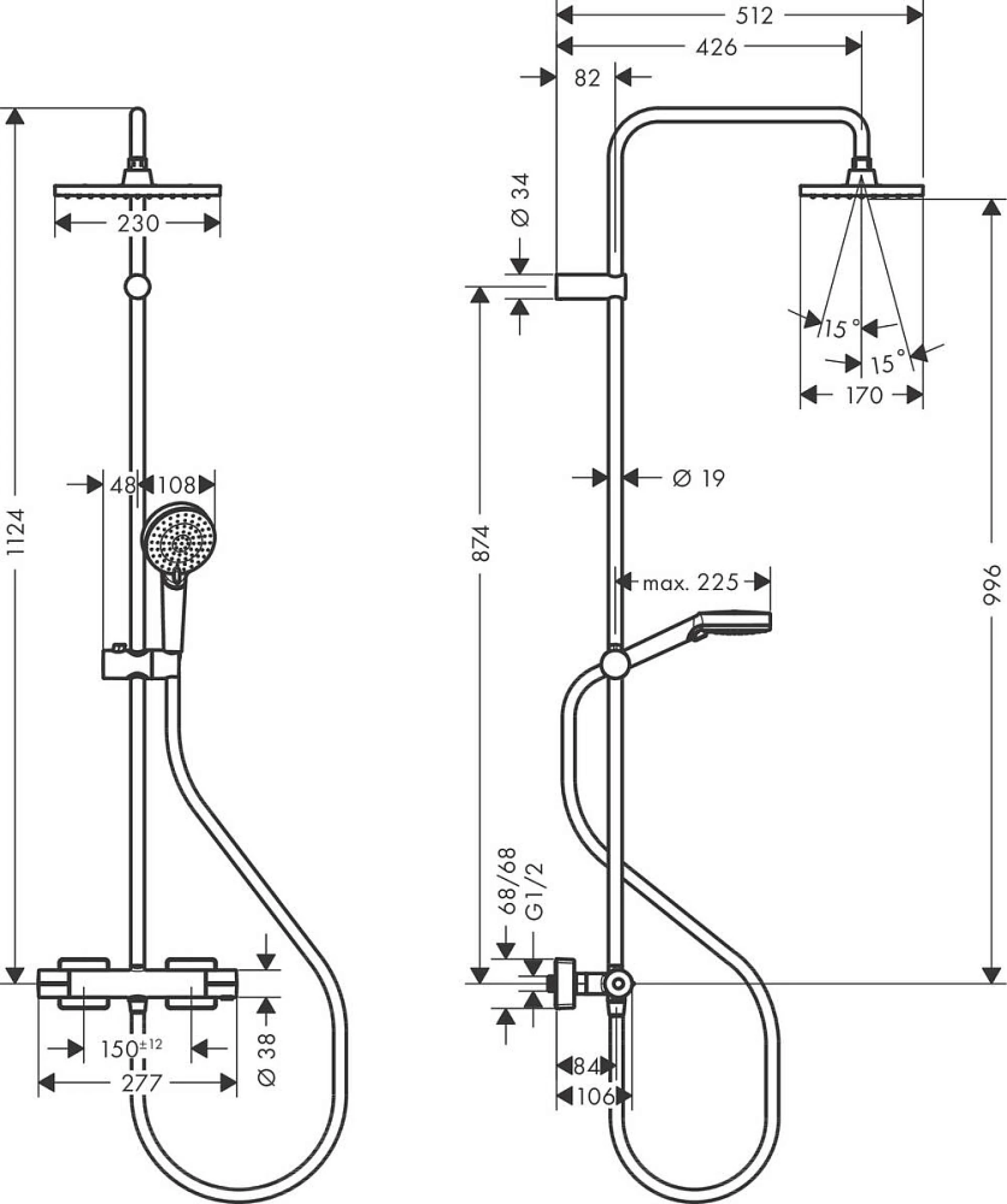 Фото - Душевая стойка Hansgrohe Vernis Shape Showerpipe 230 1jet 26286000, хром - Hansgrohe