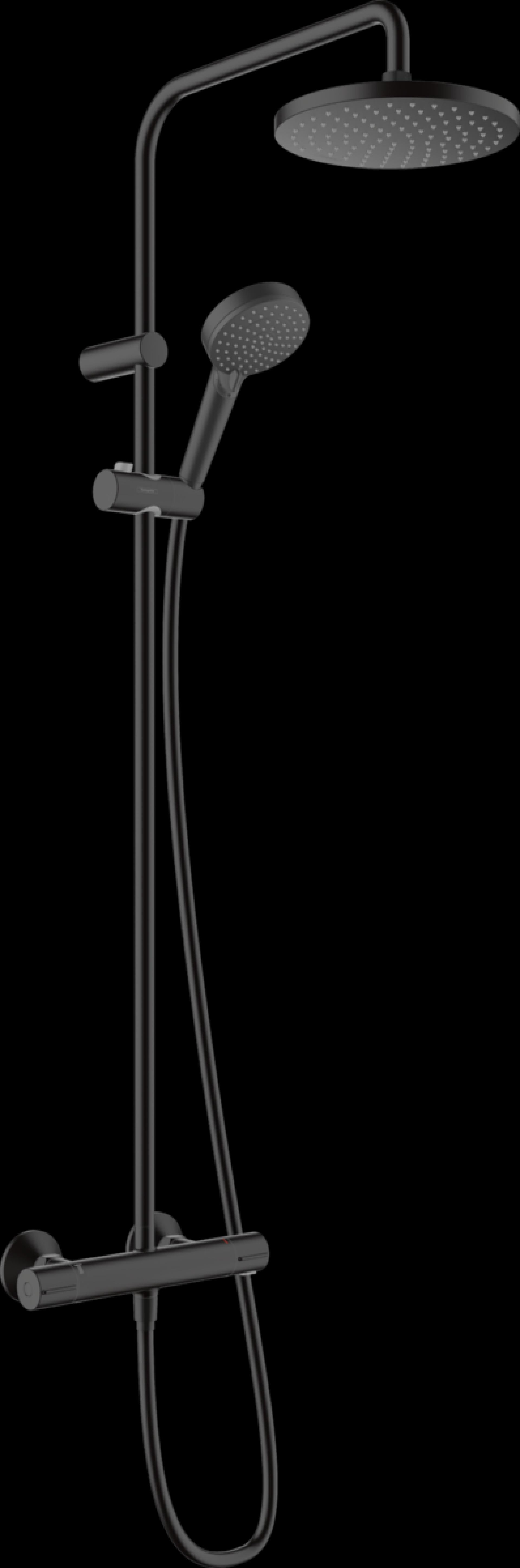 Душевая стойка Hansgrohe Vernis Blend Showerpipe 200 1jet EcoSmart 26089670, матовый чёрный