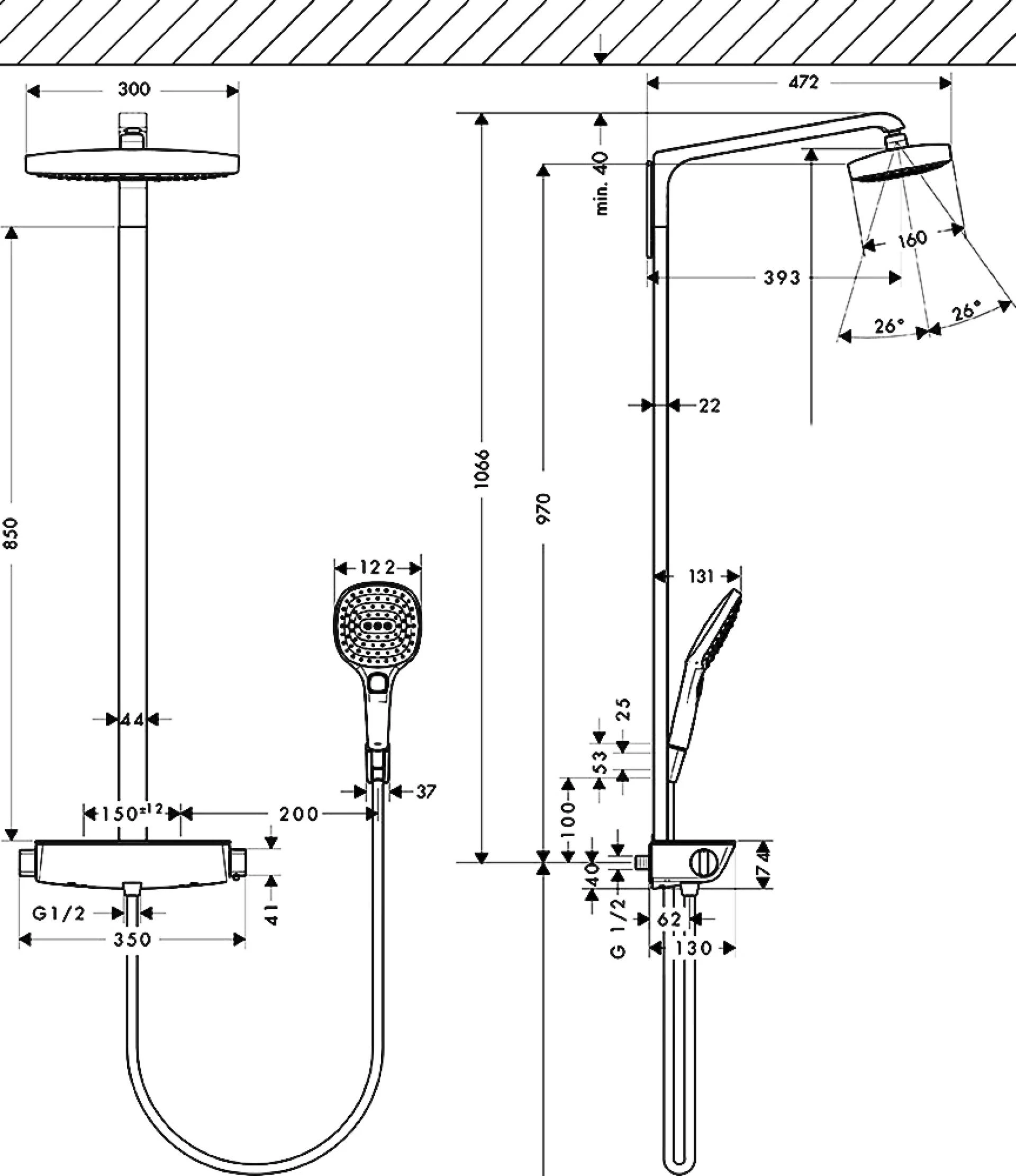 Фото - Душевая стойка Hansgrohe Raindance Select E 300 2jet 27128400 Showerpipe - Hansgrohe